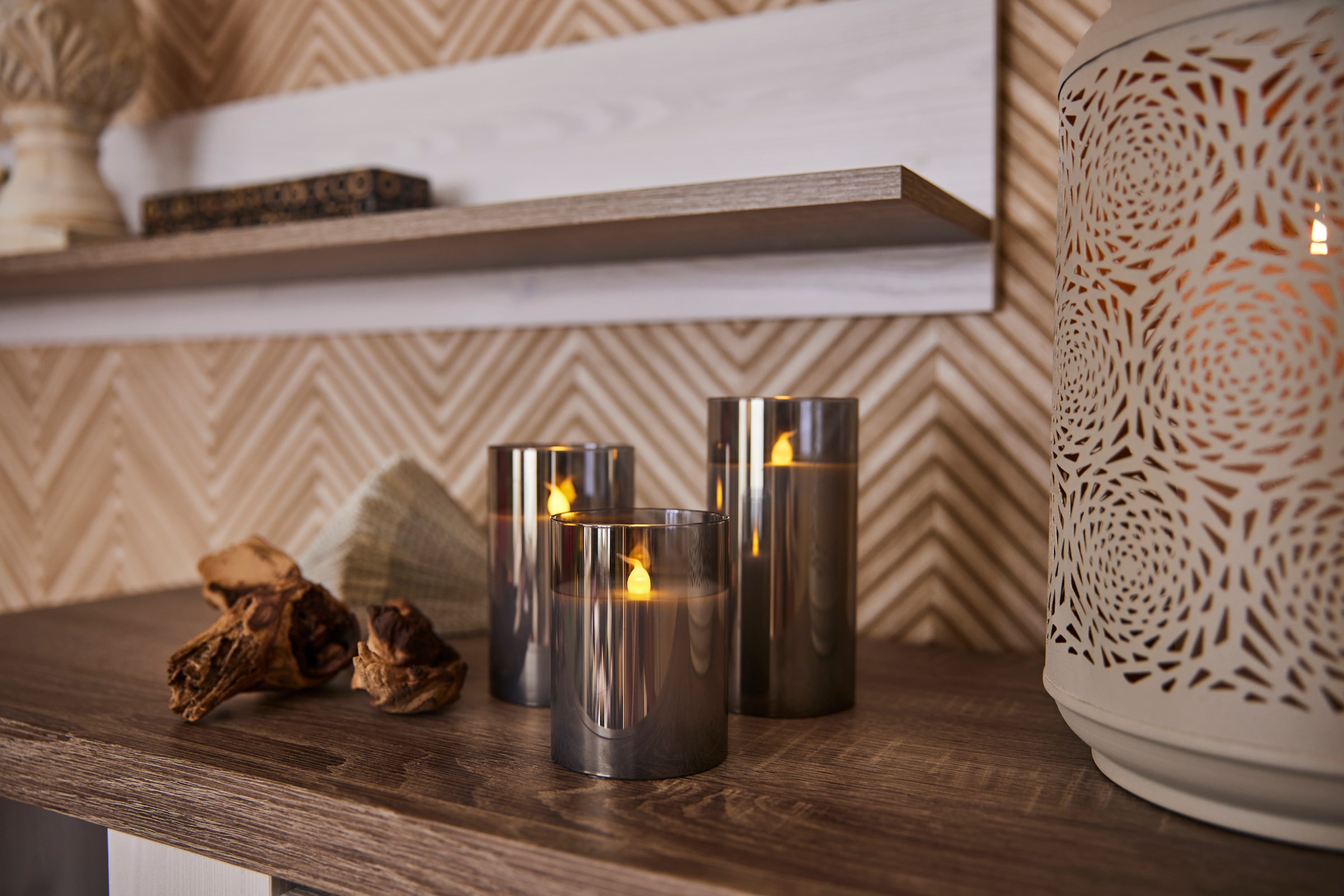 Home affaire Wohnwand »Larona, Anbauwand, Set 4 Teilig« Set, 4 Stk. tlg. bestehend aus 1 TV-Board, 1 Highboard, 1 Vitrine, 1 Wandregal