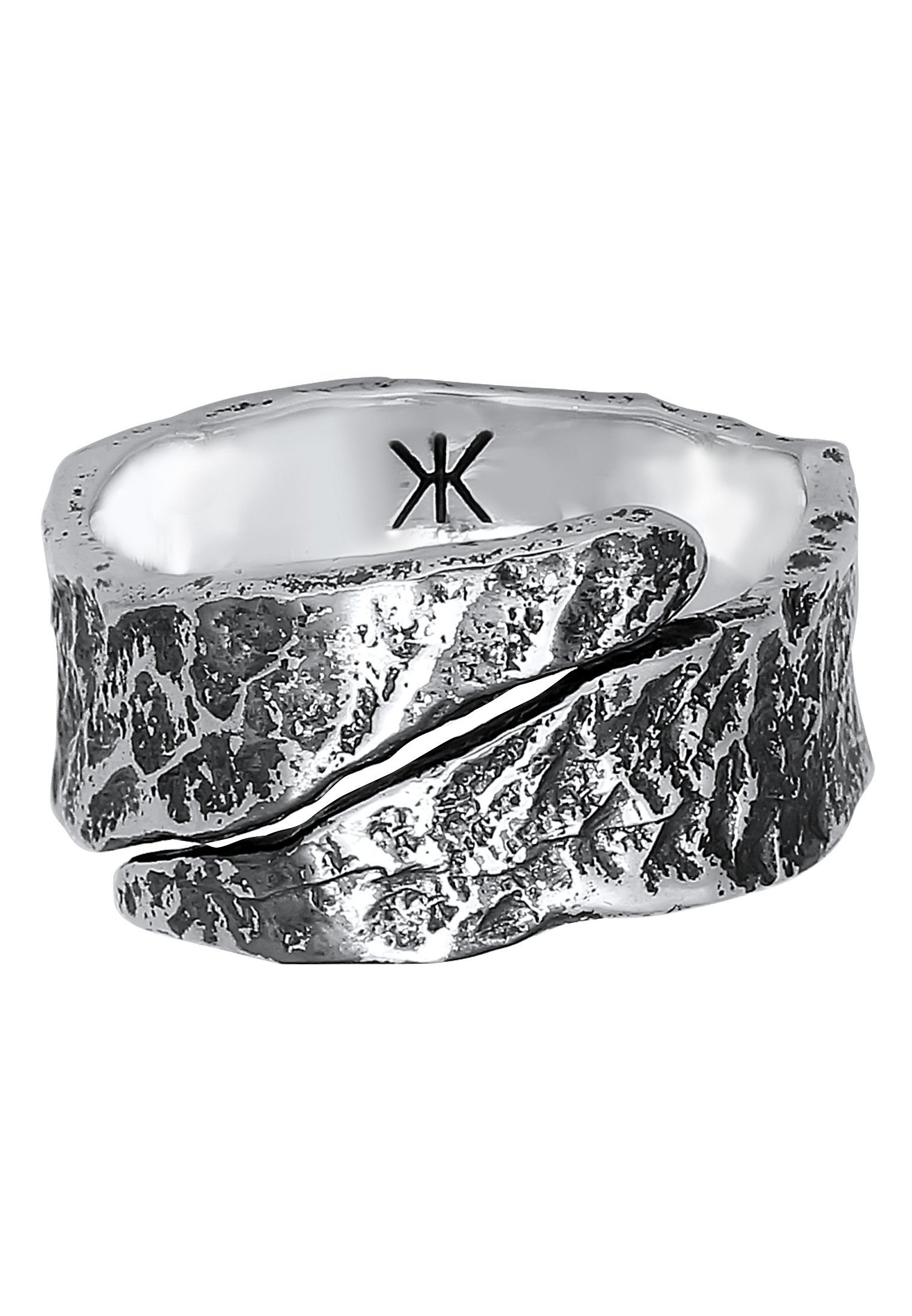Kuzzoi Silberring »Ring Bandring Struktur Used Look 925 Silber«