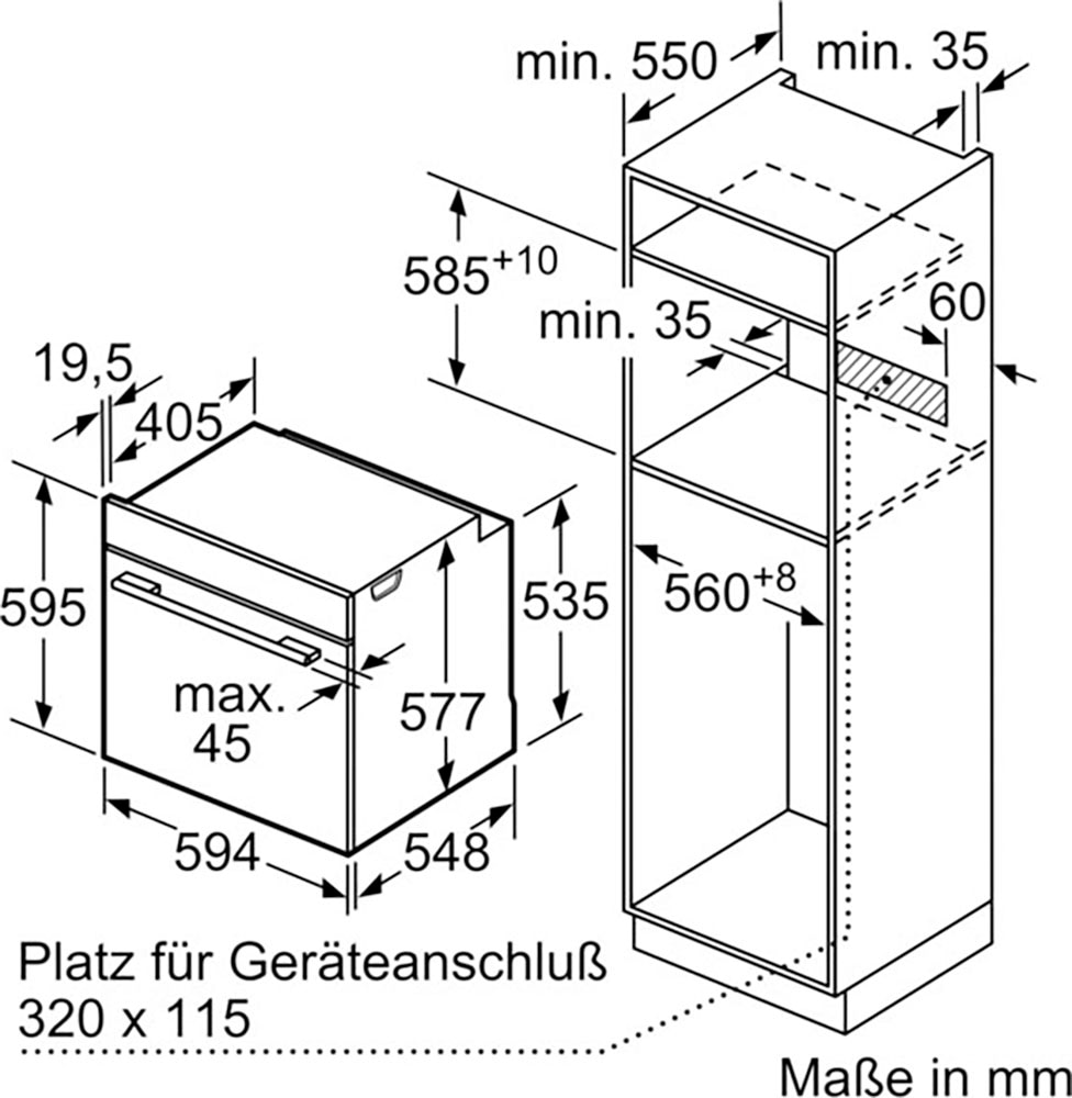 BOSCH Dampfbackofen Serie 8 »HSG7584B1«, mit Teleskopauszug nachrüstbar, ecoClean Direct, AirFry-Funktion