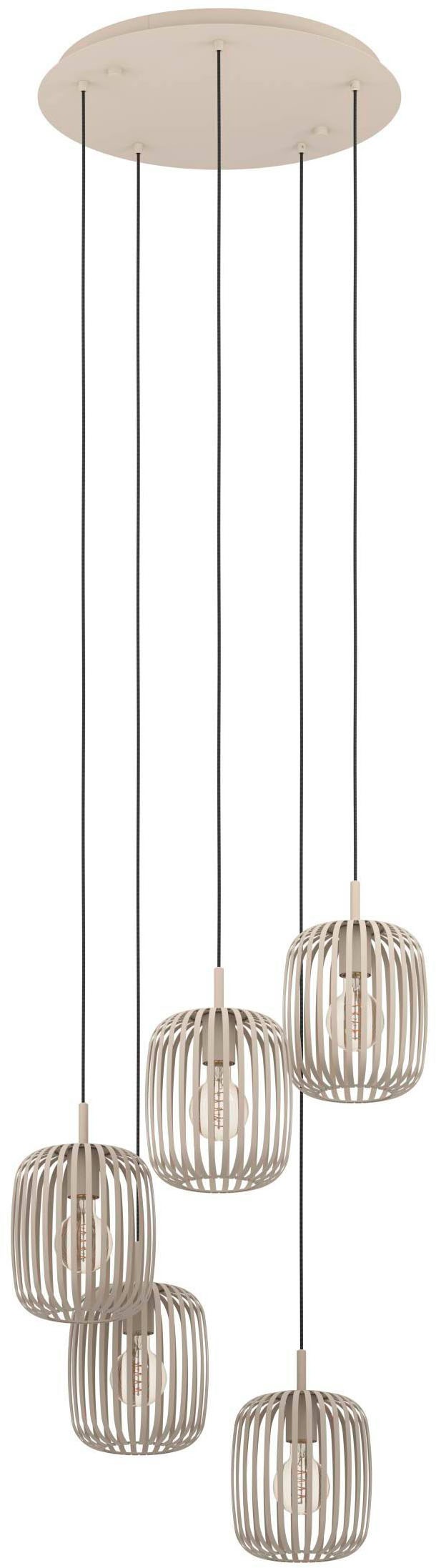 EGLO Pendelleuchte »Hängeleuchte ROMAZZINA, exkl. E27, Stahl in sandfarben, Pendellampe« E27 Esszimmerlampe, 200x50cm, 1-flammig, modern, minimalistisch, Rondell
