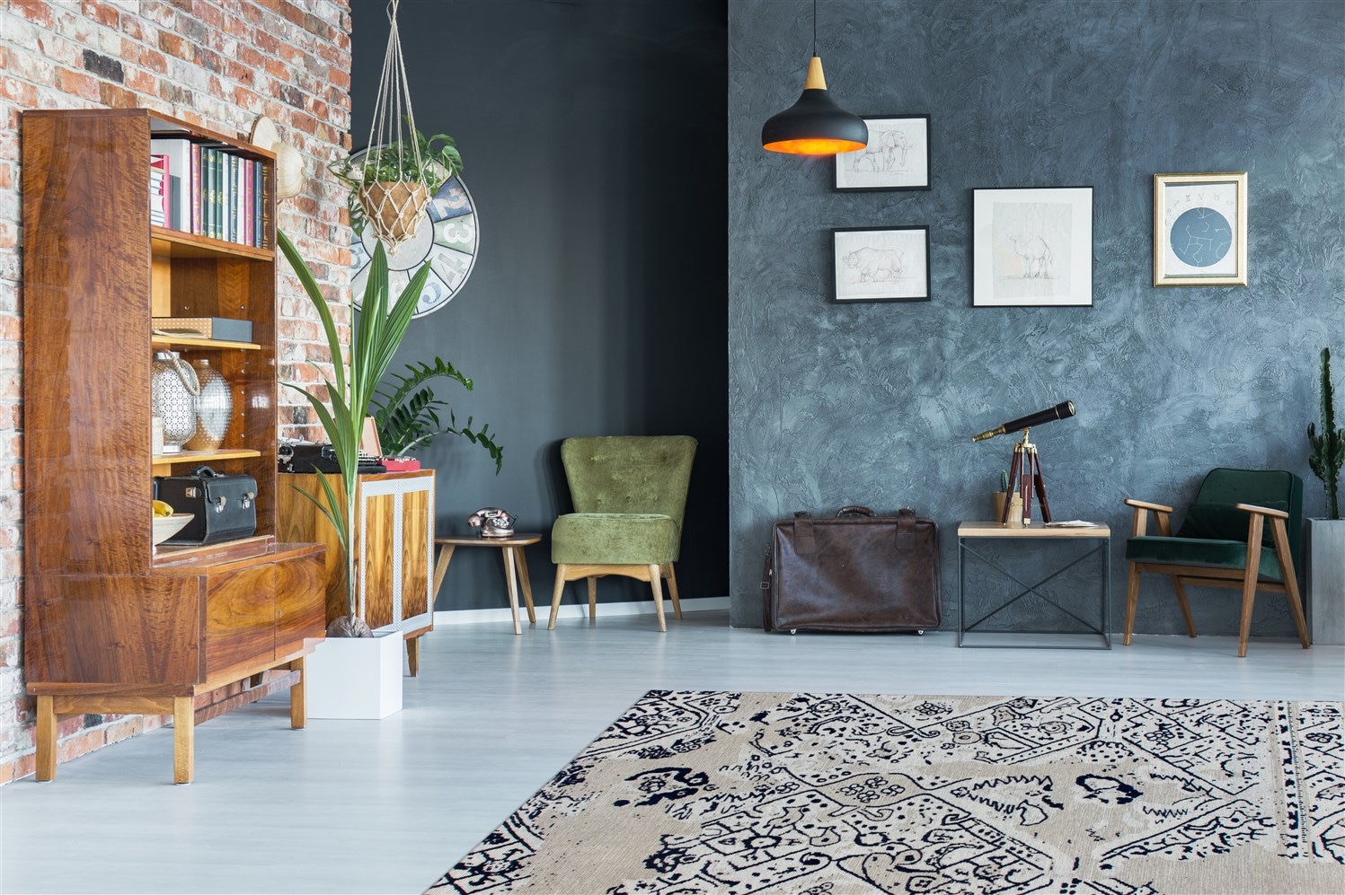 Kayoom Teppich »River 120«, rechteckig, 10 mm Höhe, Jacquard, Retro- und Vintage-Design, Baumwollrücken