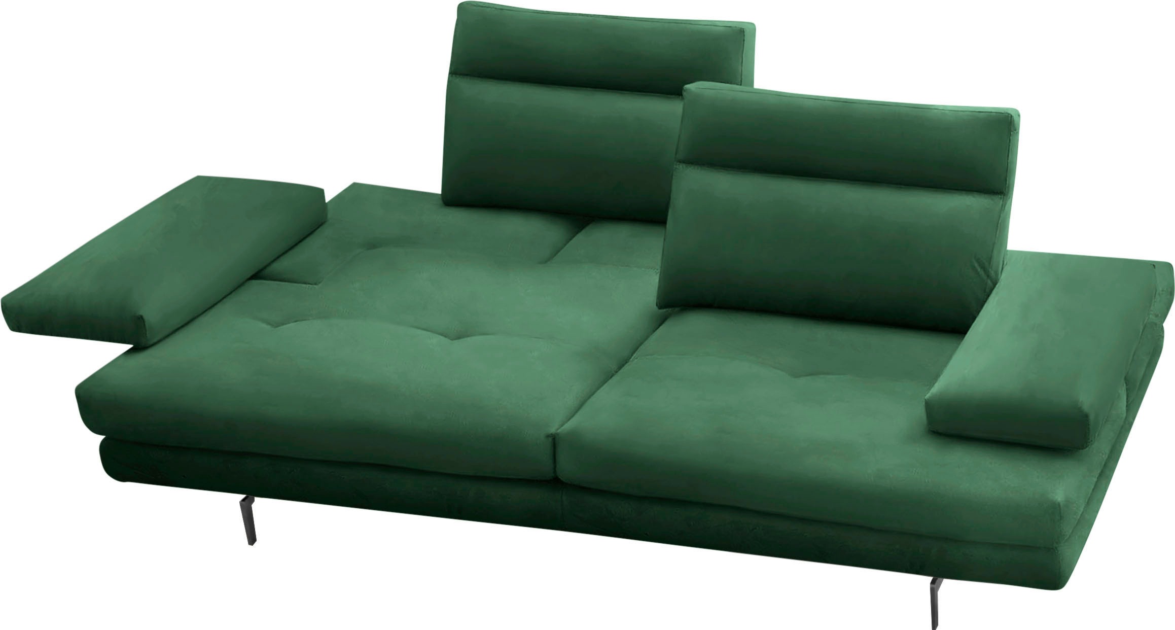 CALIA ITALIA 3-Sitzer »Toby Wing, Designsofa, hochwertige Verarbeitungsdetails, bequem«, inkl. Sitztiefenverstellung und Armteilfunktion, Füße in Schwarz matt