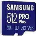 Samsung Speicherkarte »PRO Plus 512GB microSDXC Full HD & 4K UHD inkl. SD-Adapter«, (UHS Class 10 160 MB/s Lesegeschwindigkeit)