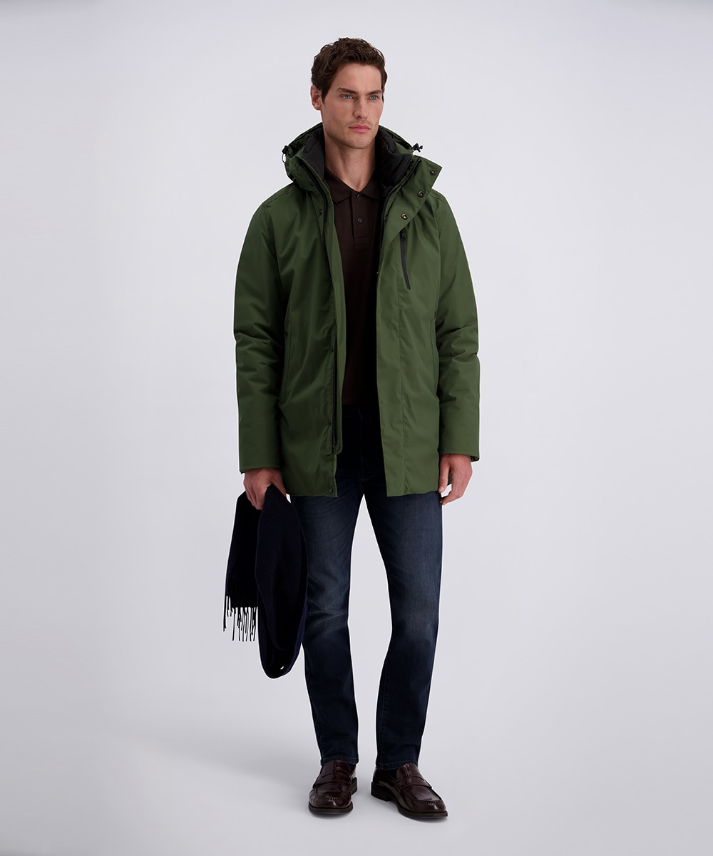 Pierre Cardin Parka mit Kapuze Nahtverstärkung an kritischen Stellen