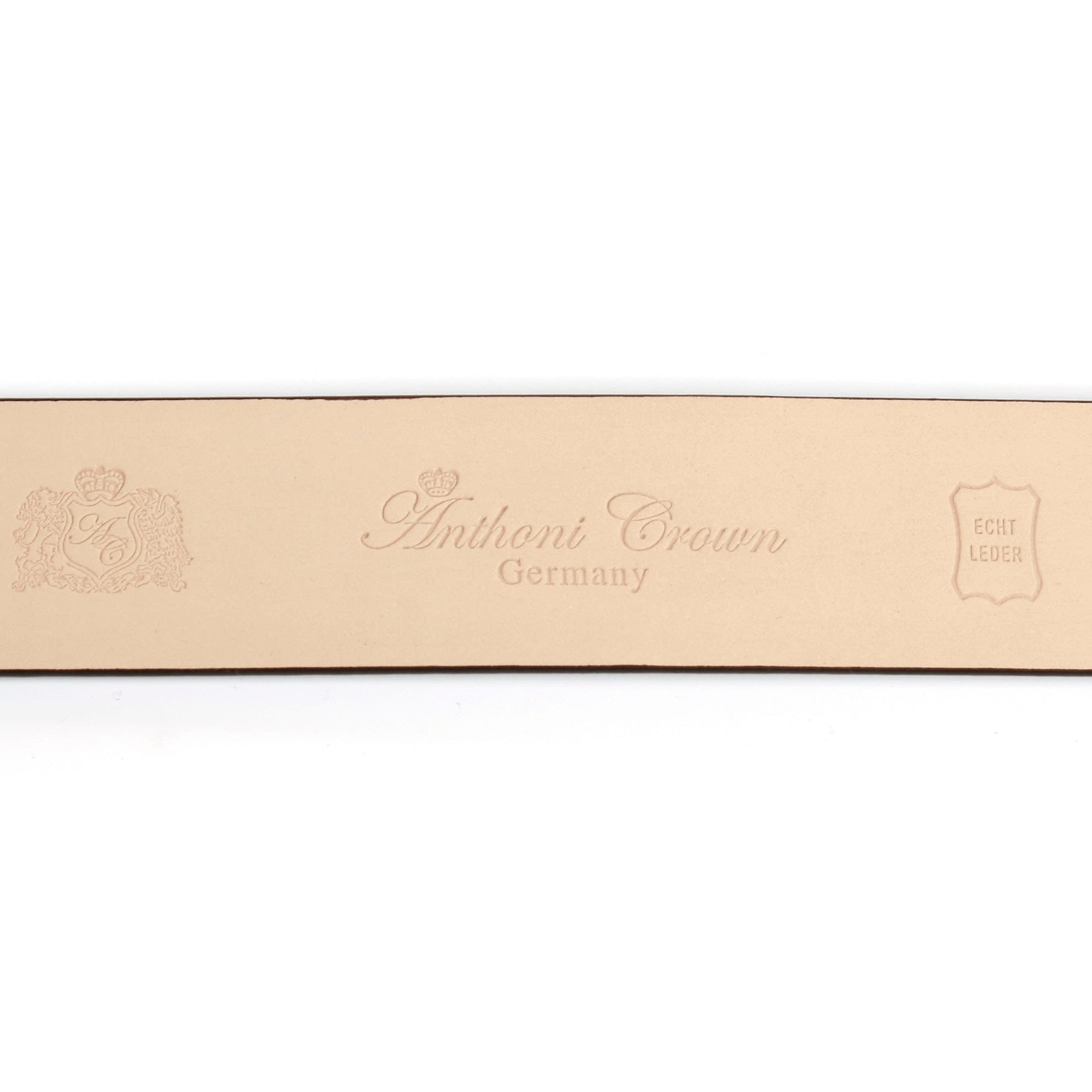 Anthoni Crown Ledergürtel, stilvoll in beige mit silberfarbener Schließe