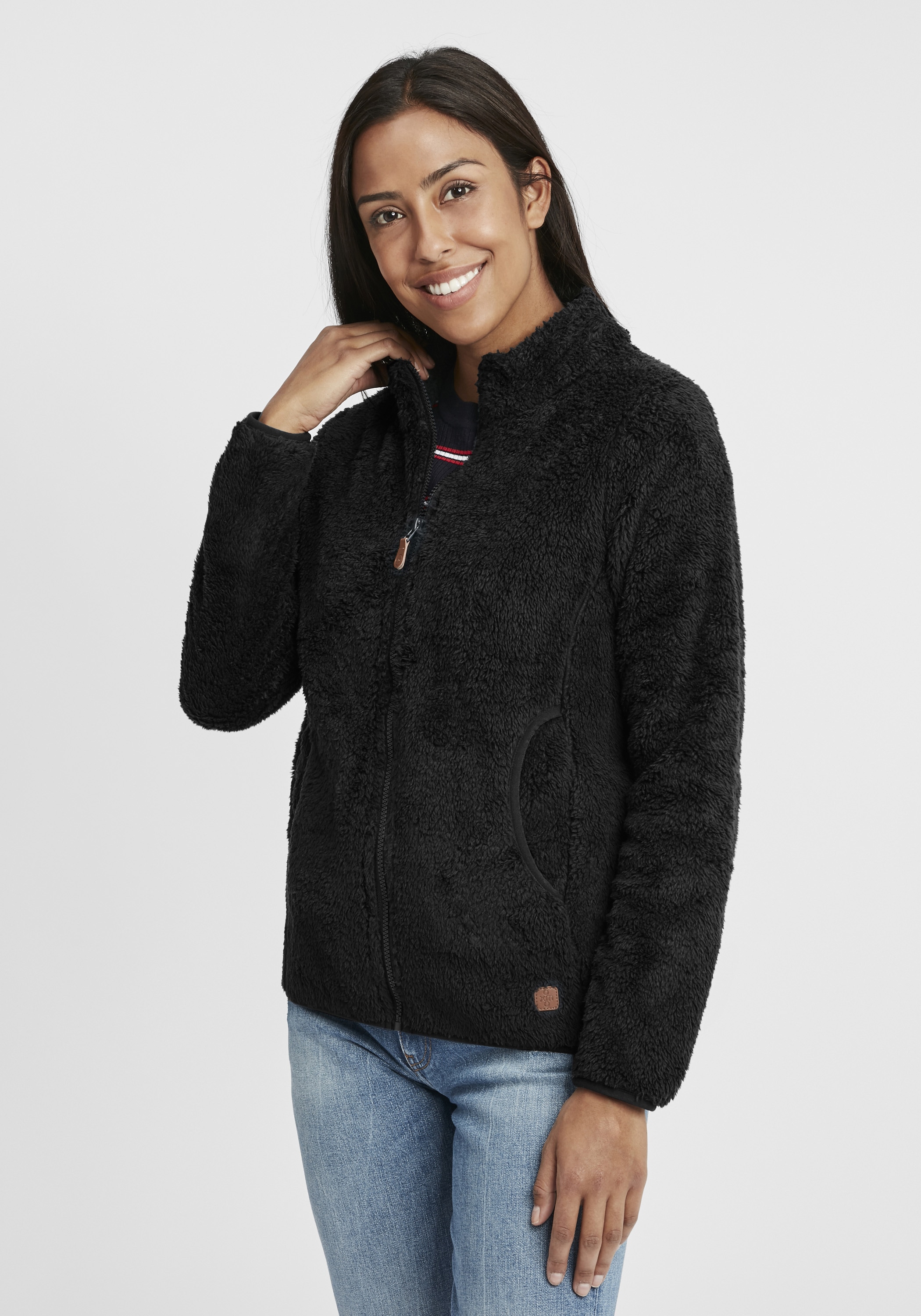 OXMO Fleecejacke »Sweatjacke OXTelsa«, ohne Kapuze