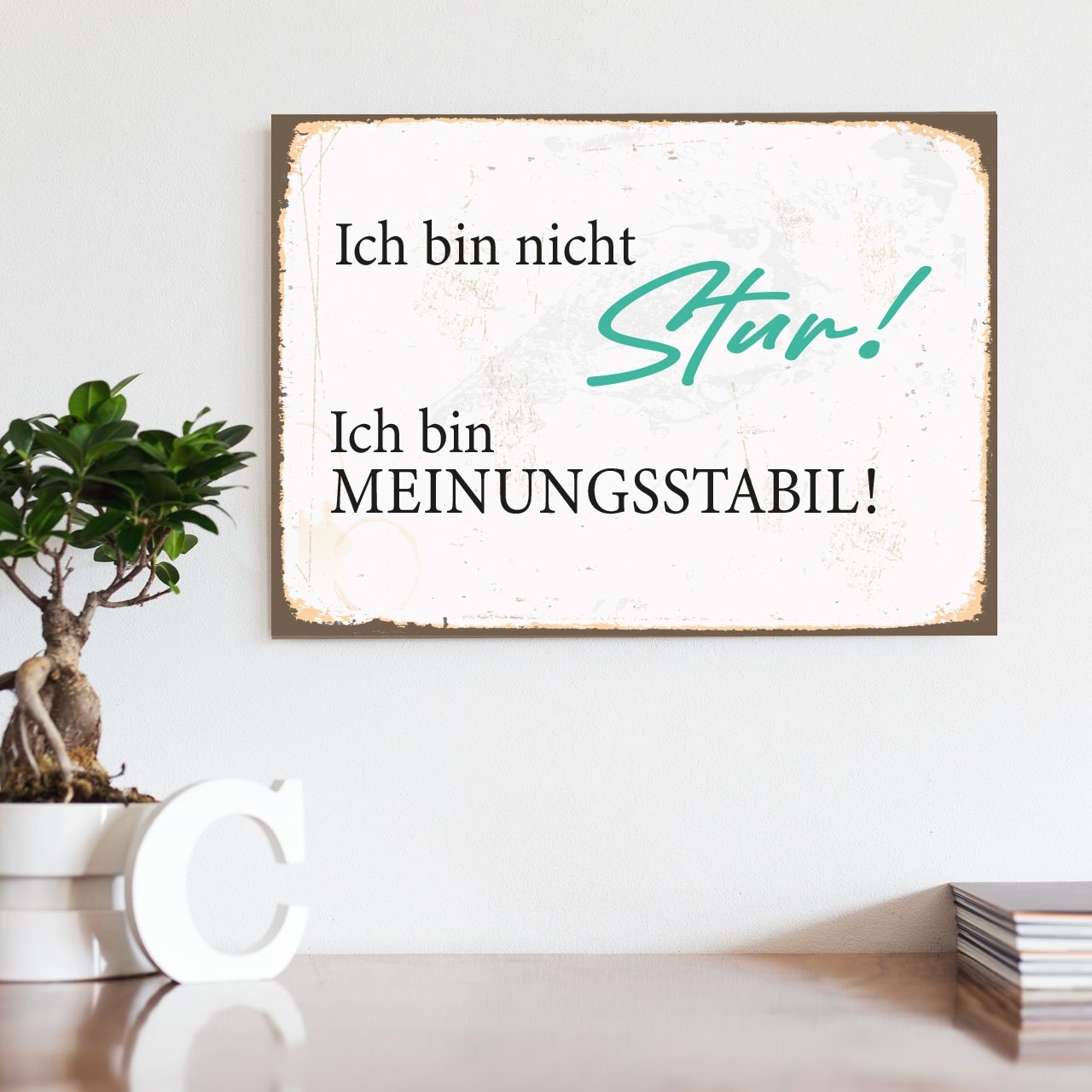 queence Metallbild »Meinungsstabil«, Sprüche, (1 St.)