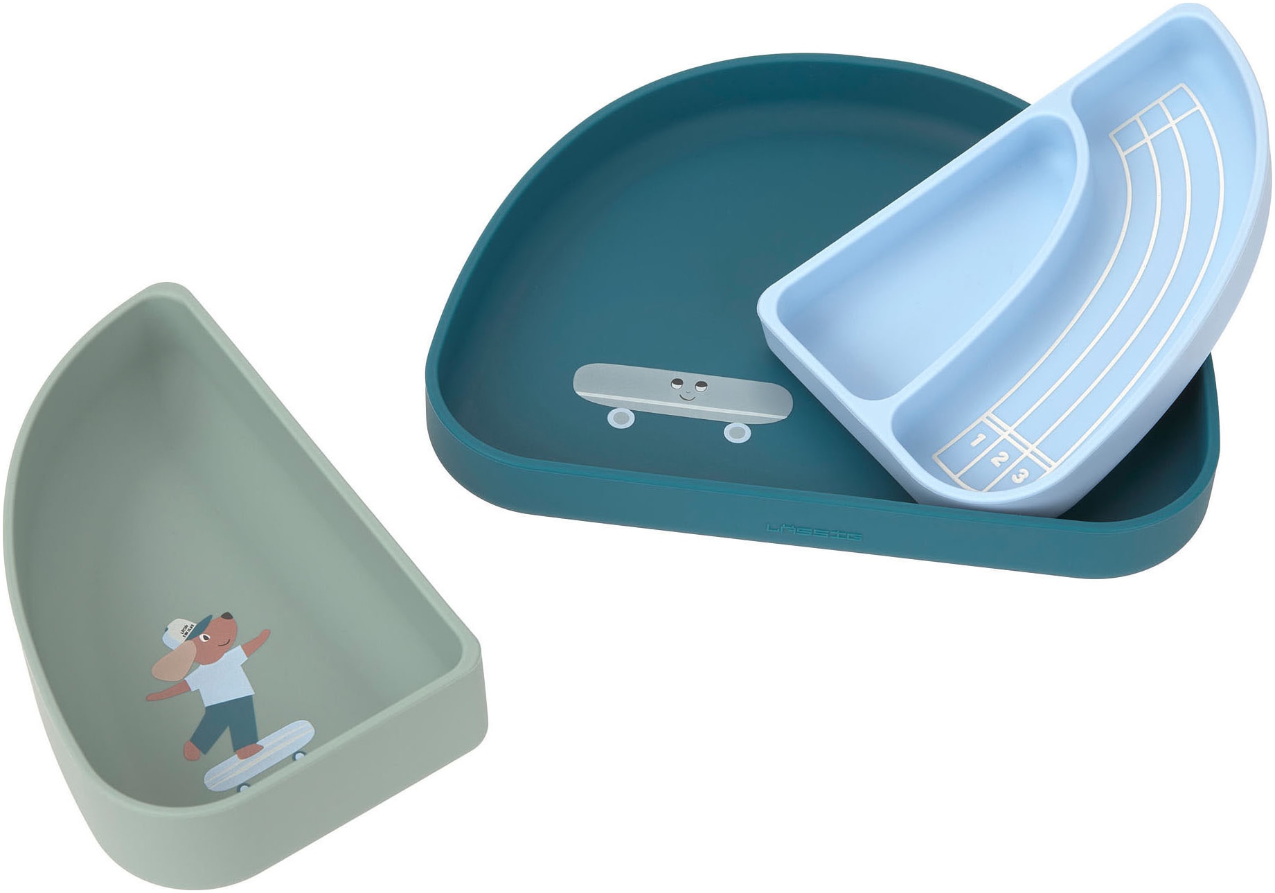 LÄSSIG Kindergeschirr-Set »Tiny Team Dog, Silikon«