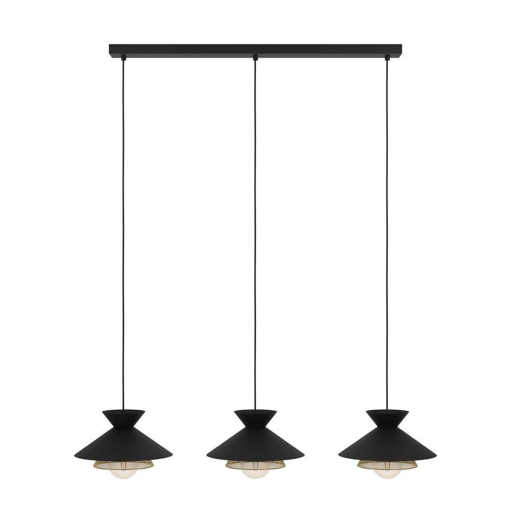 EGLO Hängeleuchte »GRIZEDALE«, 3 flammig, Leuchtmittel E27 | ohne Leuchtmittel, Pendelleuchte, Esszimmerlampe, Japandi-Design aus Metall in Schwarz
