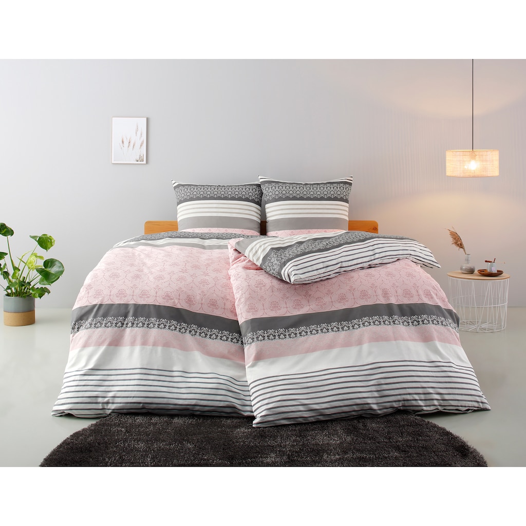 Home affaire Bettwäsche »Brescia in Linon und Biber (Flanell) Qualität, 100% reine Baumwolle, zertifiziert nach STANDARD 100 by OEKO-TEX®t,