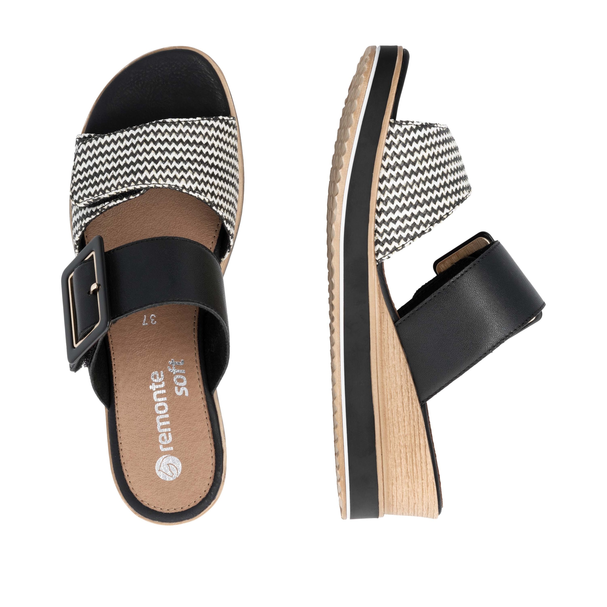 Remonte Pantoffel, Keilabsatz, Sommerschuh, Bequemschuh mit Softfußbett