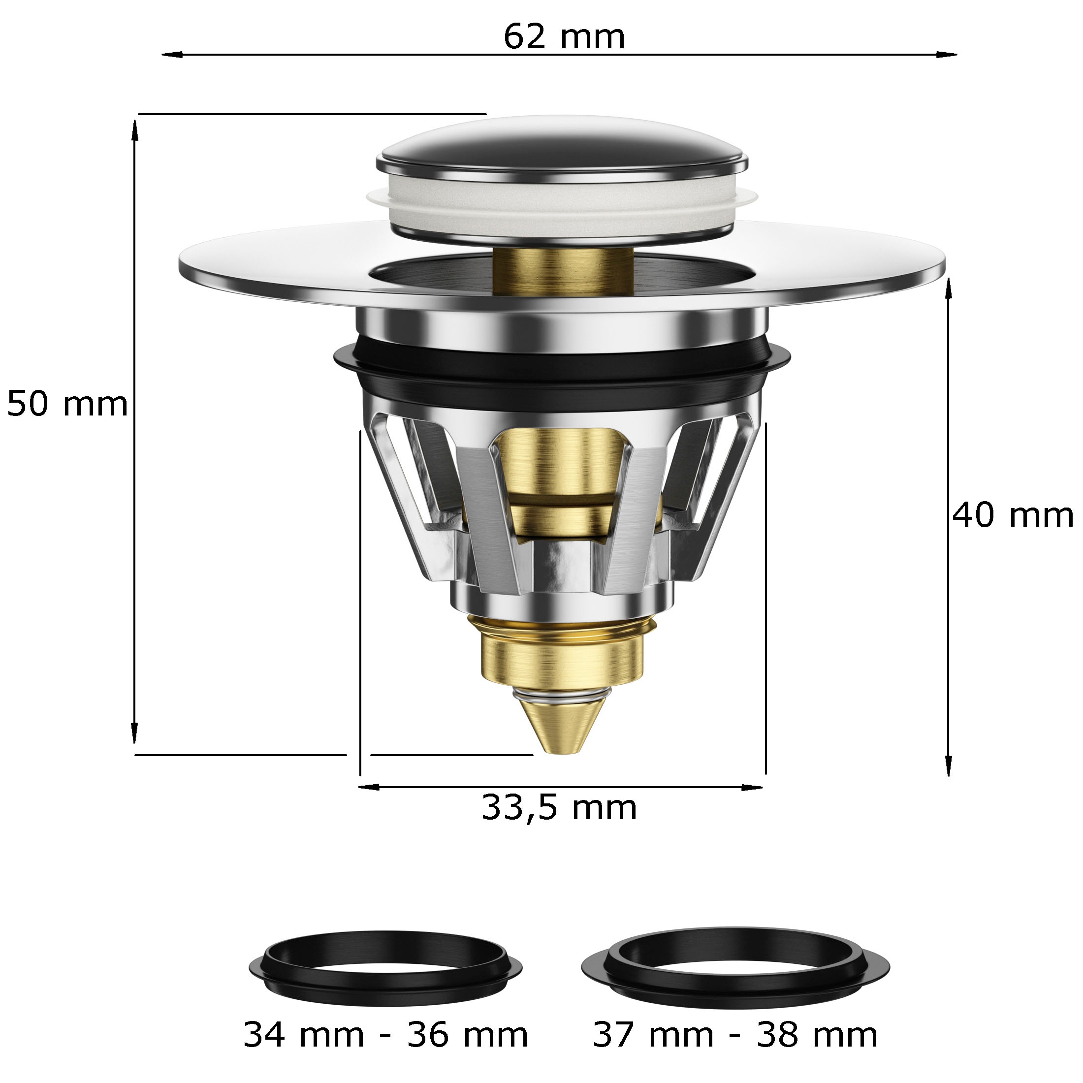 Sanilo Waschbeckenstöpsel »Pop-Up Balance«, für Waschbeckenabfluss mit Innendurchmesser von 3,4-3,8 cm