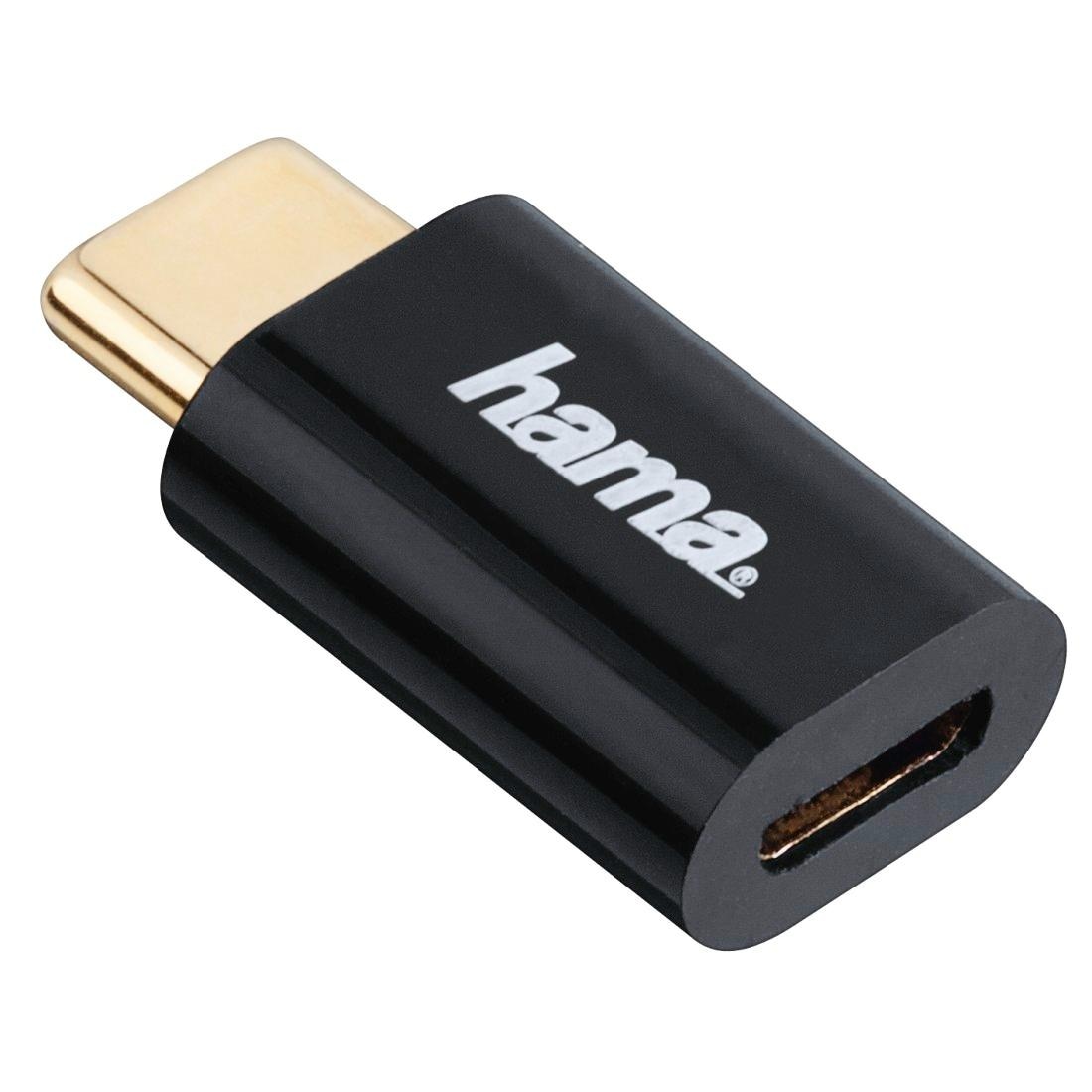 Hama USB-Adapter »Adapter Micro-USB auf USB Type-C-Stecker, Schwarz, USB-Adapter«