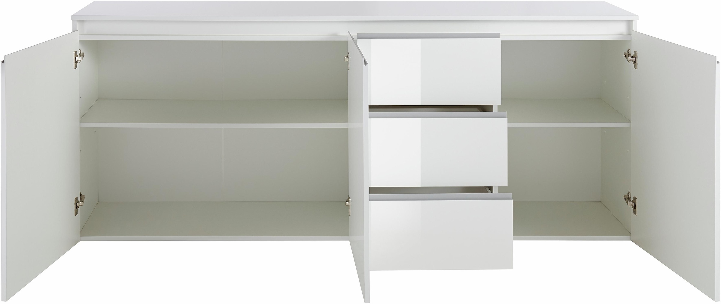 INOSIGN Sideboard »Magic, Kommode, Schrank, Kredenz«, mit 3 Türen und 3 Schubkästen Hochglanz lackiert (B/T/H) 200x40x80 cm