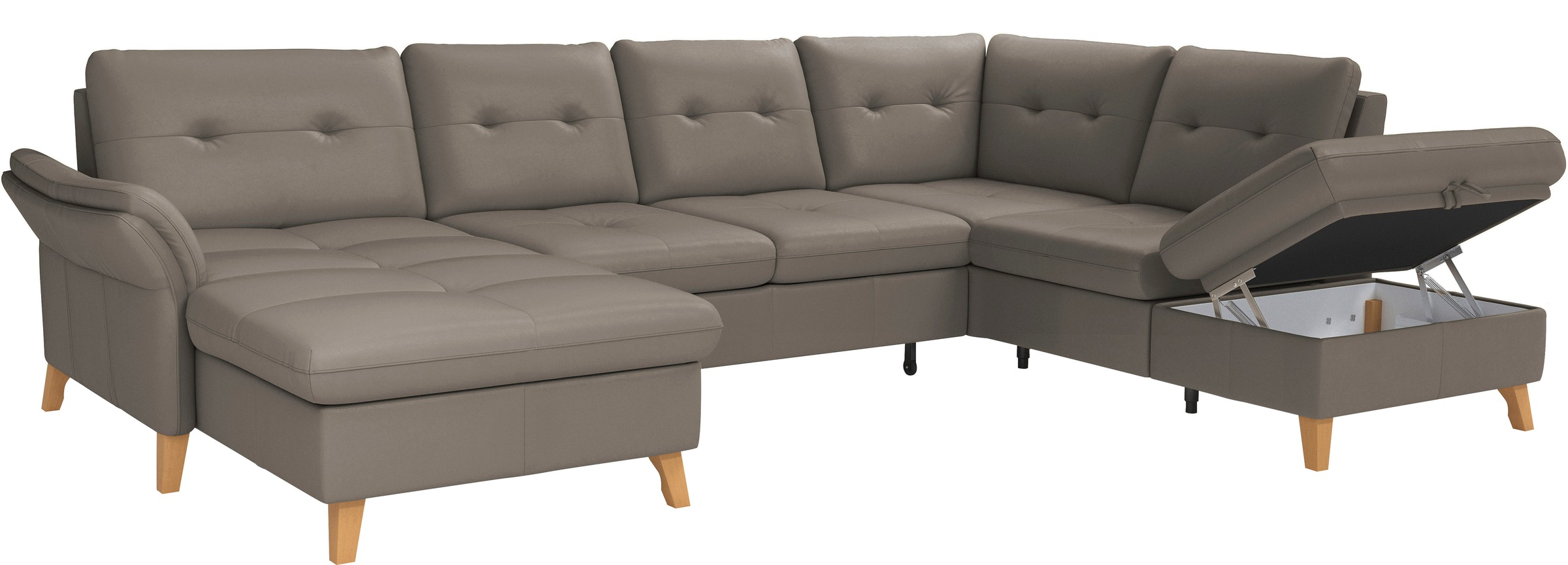 sit&more Wohnlandschaft »Göteborg«, inkl. Sitztiefenverstellung, wahlweise mit Bettfunktion & Bettkasten