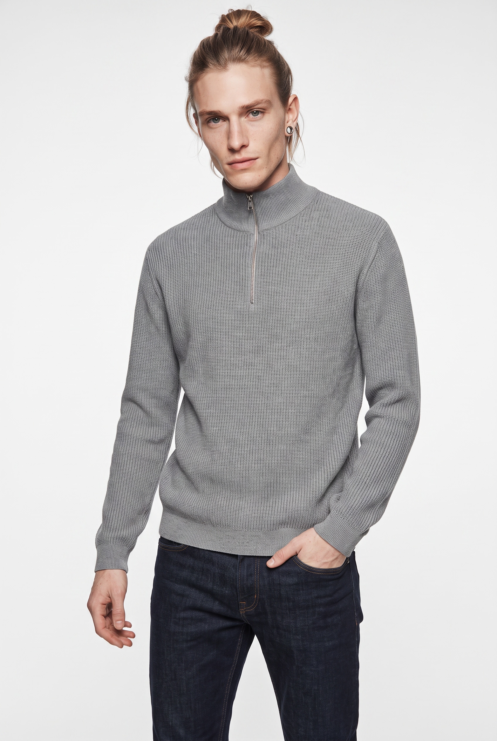 Jack & Jones Troyer »JPRBLACONNOR KNIT HALF ZIP« Baumwolle, regular fit