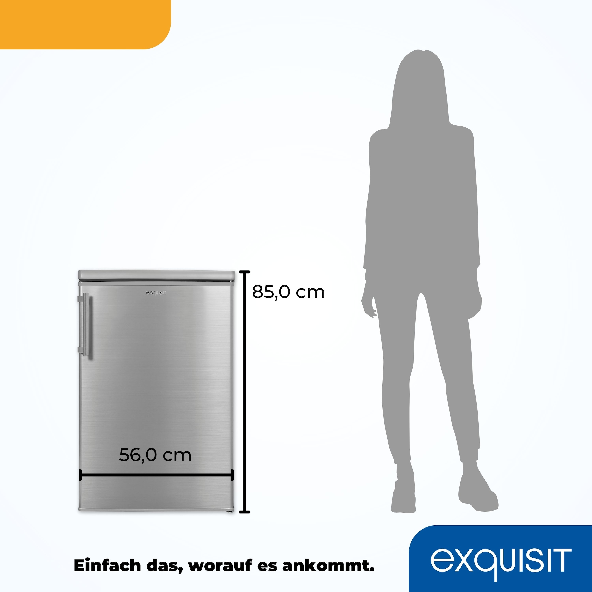 exquisit Kühlschrank »KS16-4-HE-040E inoxlook«, 109 L Volumen, 4 Sterne Gefrieren
