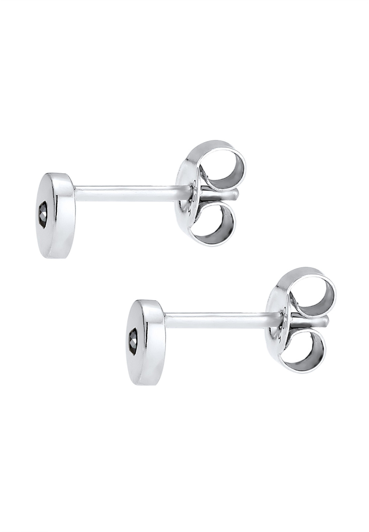 Elli DIAMONDS Paar Ohrstecker »Ohrringe Ohrstecker Rund Diamant Schwarz Brillantschliff (0.03ct) 925 Sterling Silber«