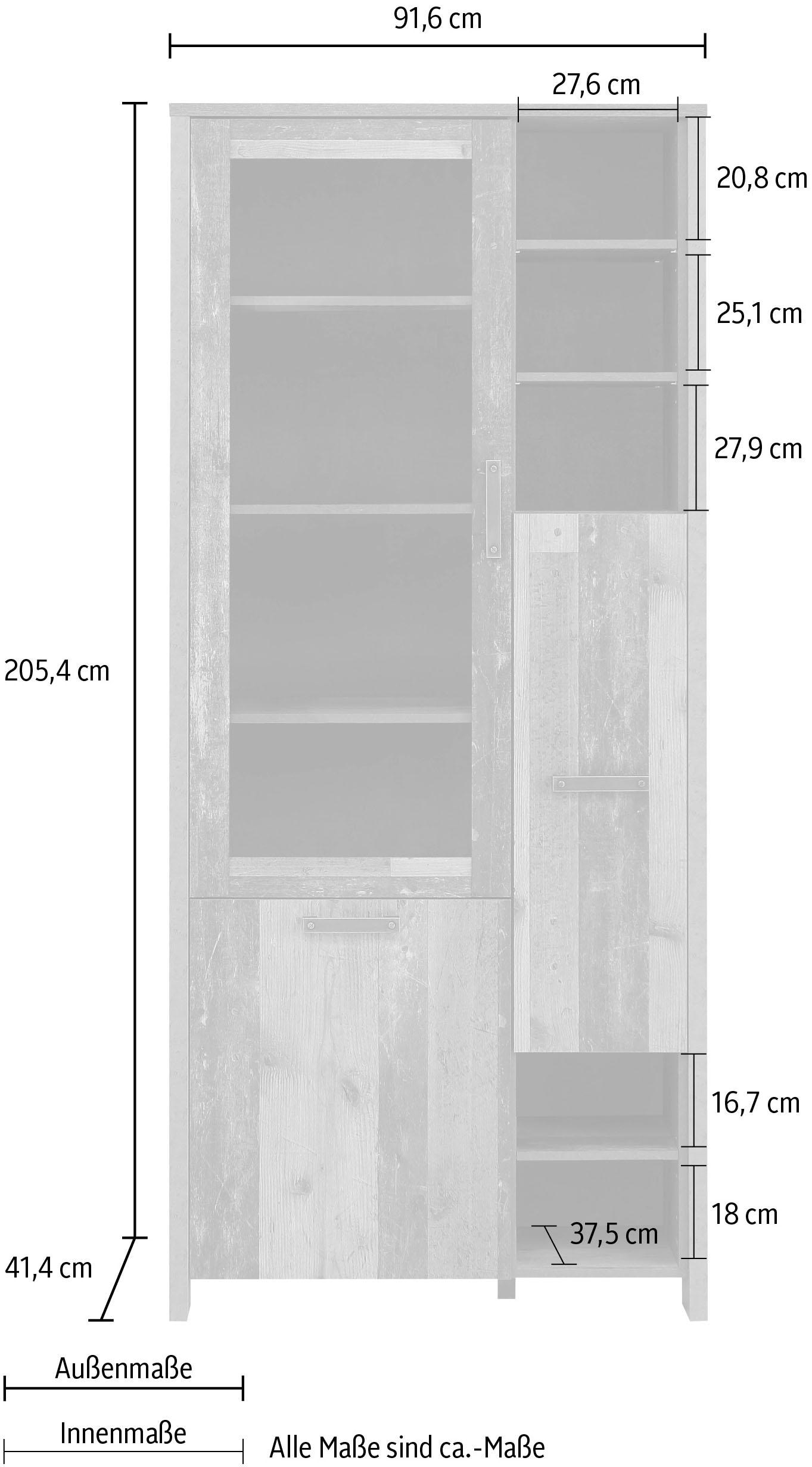 FORTE Highboard »Clif«, Höhe 205 cm