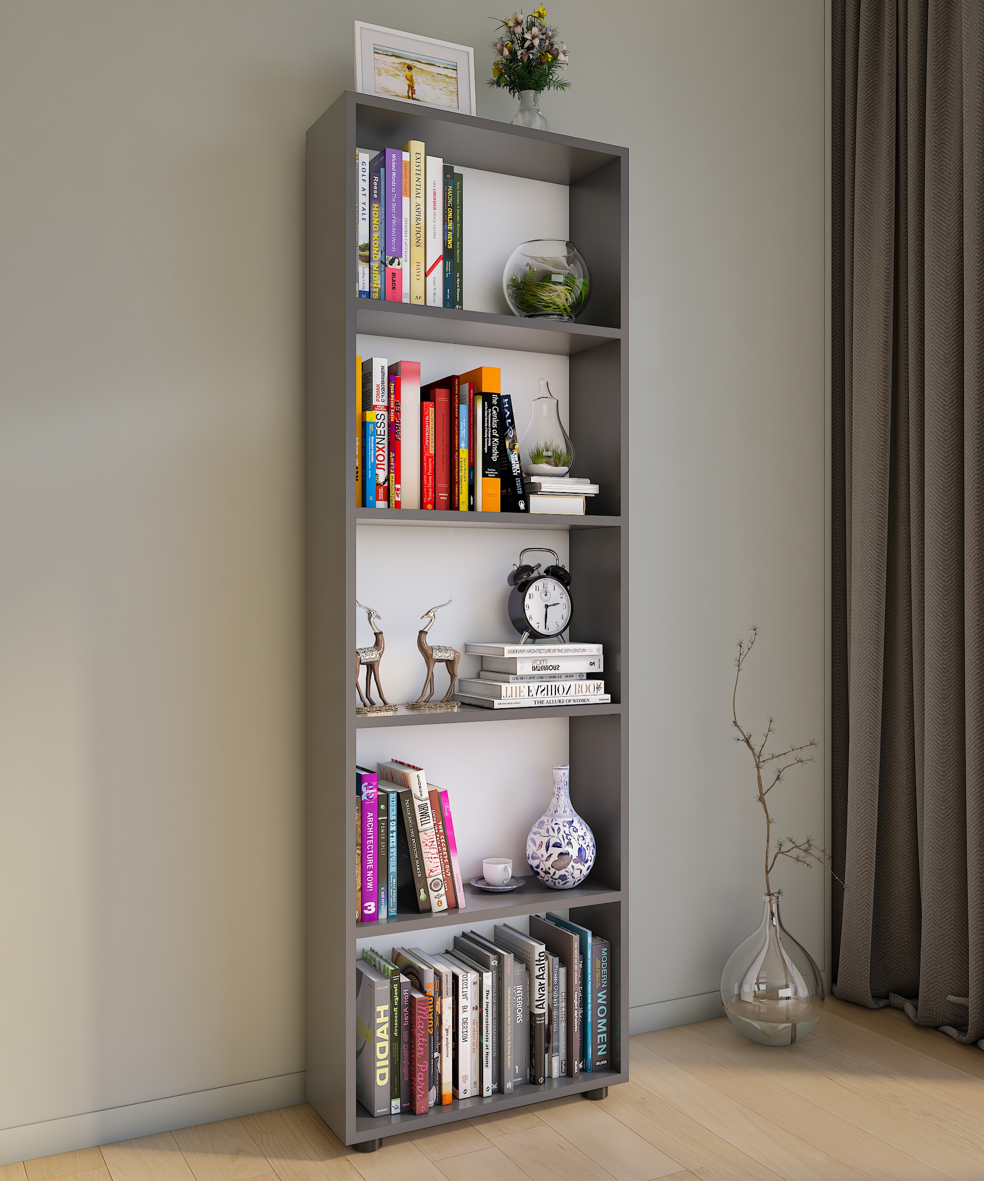 VCM Standregal »Holz Büro Regal Bücher Ordner Aktenregal Bulas 5f« 1 Stk. tlg.