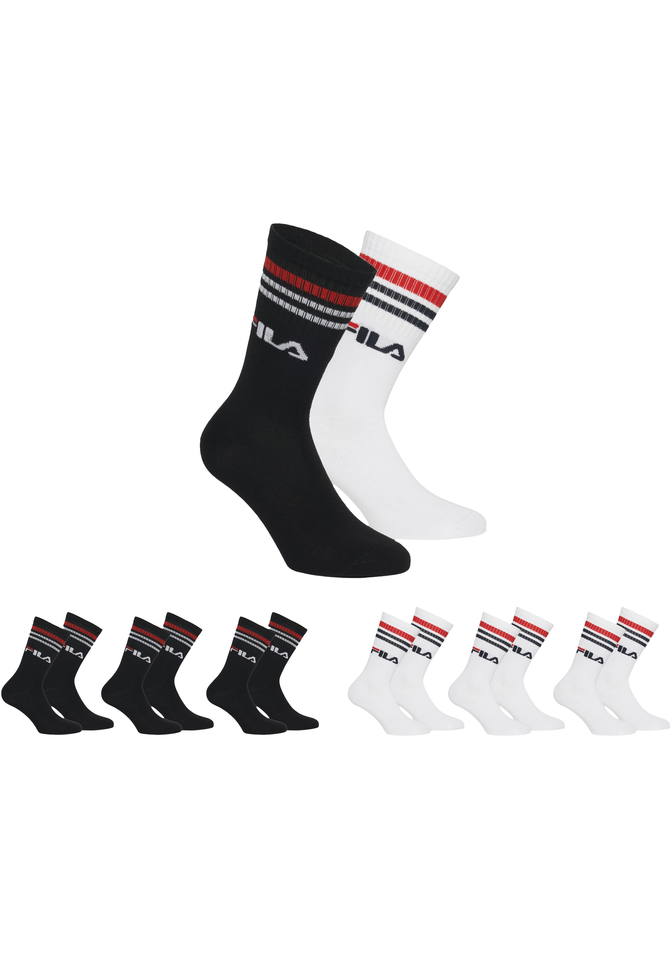 Fila Freizeitsocken, (6er Pack), mit Logo-Schriftzug