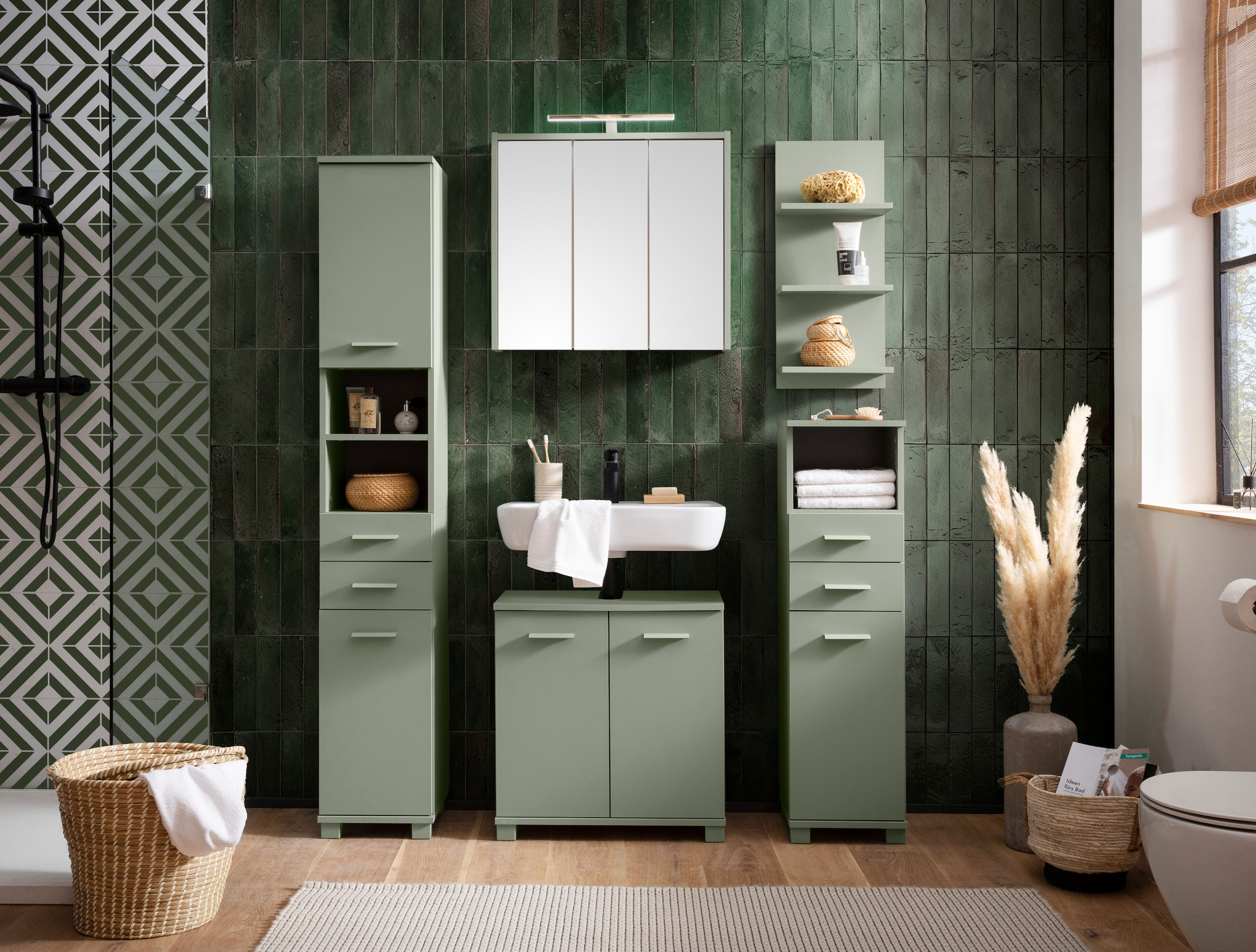 Schildmeyer Waschbeckenunterschrank »Mono, Breite 59 cm, Metallbeschläge«, Made in Germany