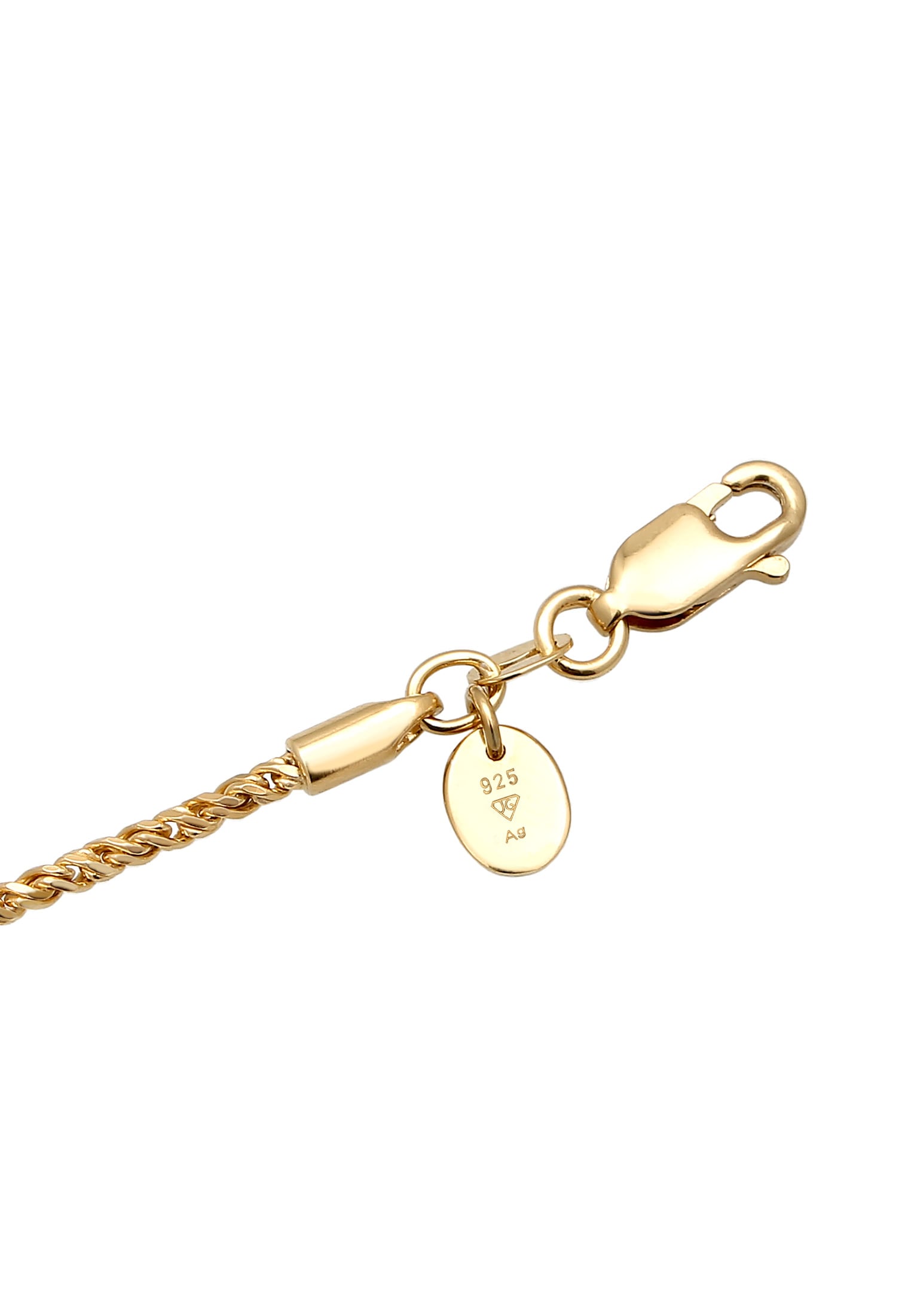 Elli Premium Fußkette »Fußschmuck Kordelkette 925 Sterling Silber vergoldet«