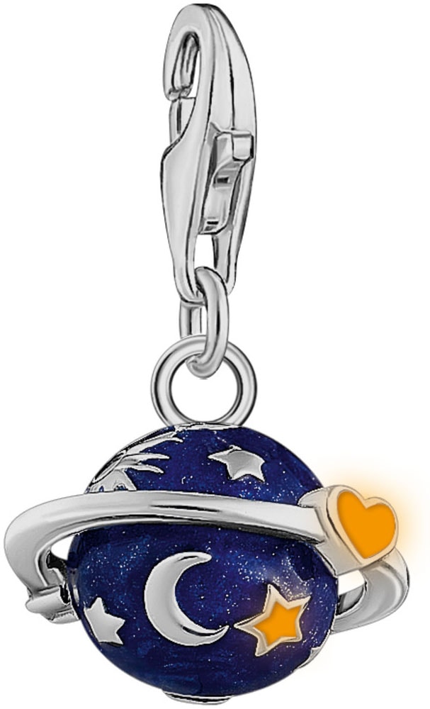 THOMAS SABO Charm-Einhänger »Saturn mit bunter Kaltemaille, 2041-041-7«, mit Zirkonia (synth.)