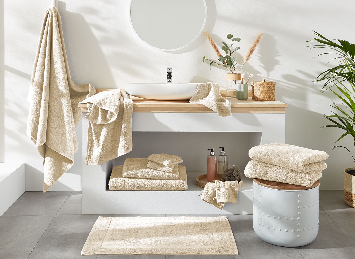 Dyckhoff Handtuch Set »Kristall«, Set, 12 tlg., Frottier, Umfangreiches Badezimmer Komplett-Set inklusive Badvorleger