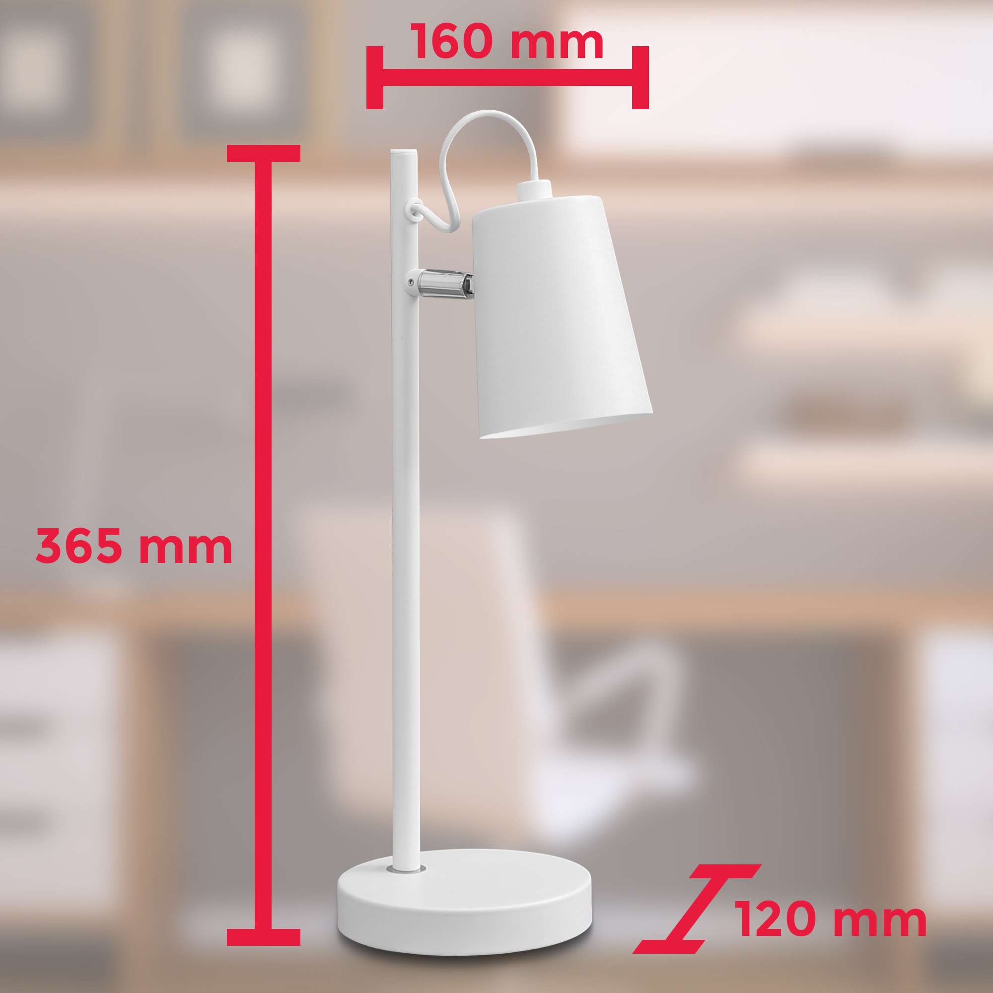 B.K.Licht LED Tischleuchte, online XXL Jahren Tischlampe 1 kaufen | Weiß Schreibtisch-Lampe LED Schwenkbar mit 3 E14 flammig-flammig, Leselampe Garantie
