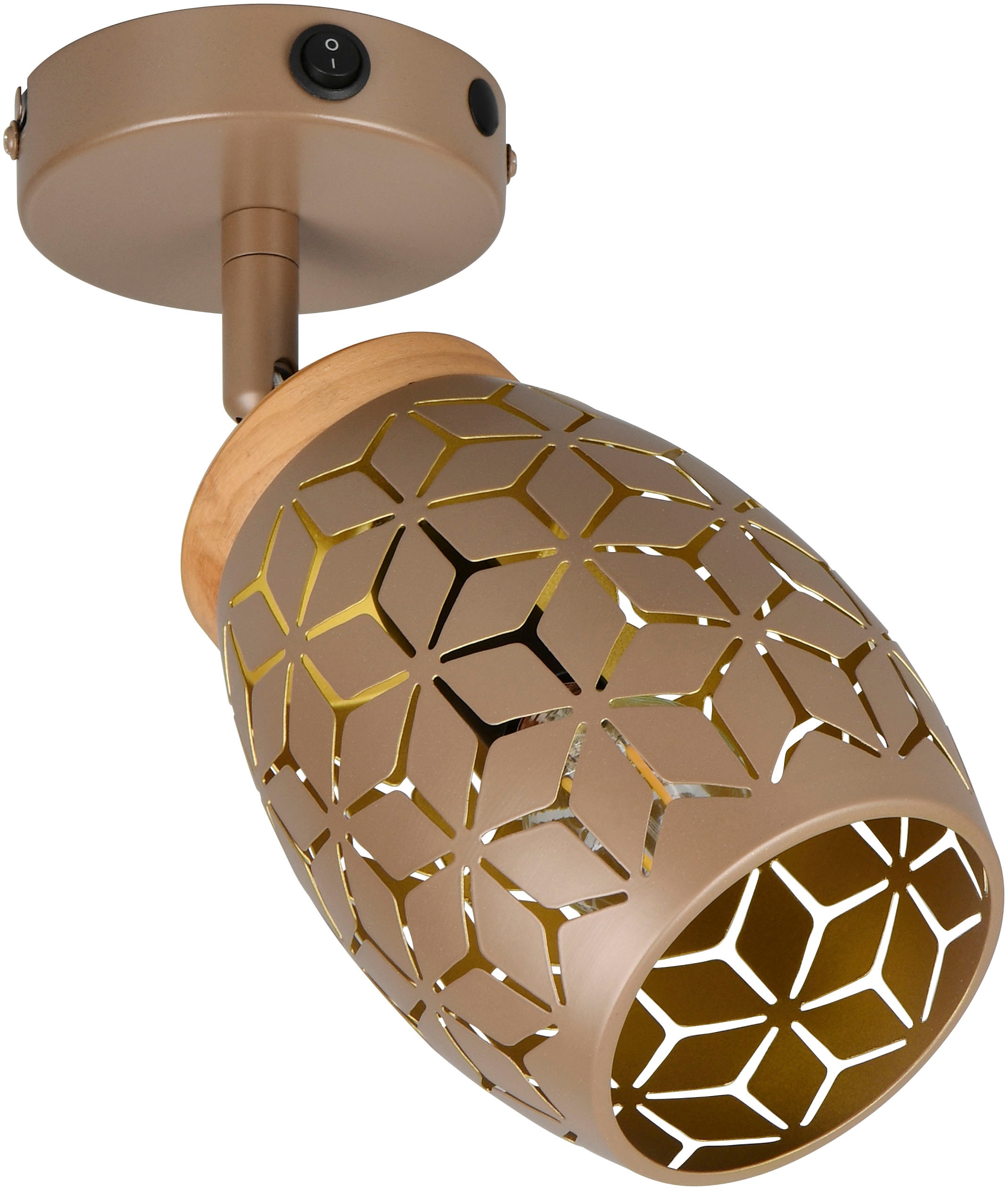 REALITY Leuchten Wandstrahler »BIDAR, Wandlampe mit verstellbarem Spot, exkl 1x E14 max 10W« E14 1 Stk. warmweiß - kaltweiß Kippschalter ON/OFF, Metall-Lampenschirm Lasercut Optik Ø 12cm