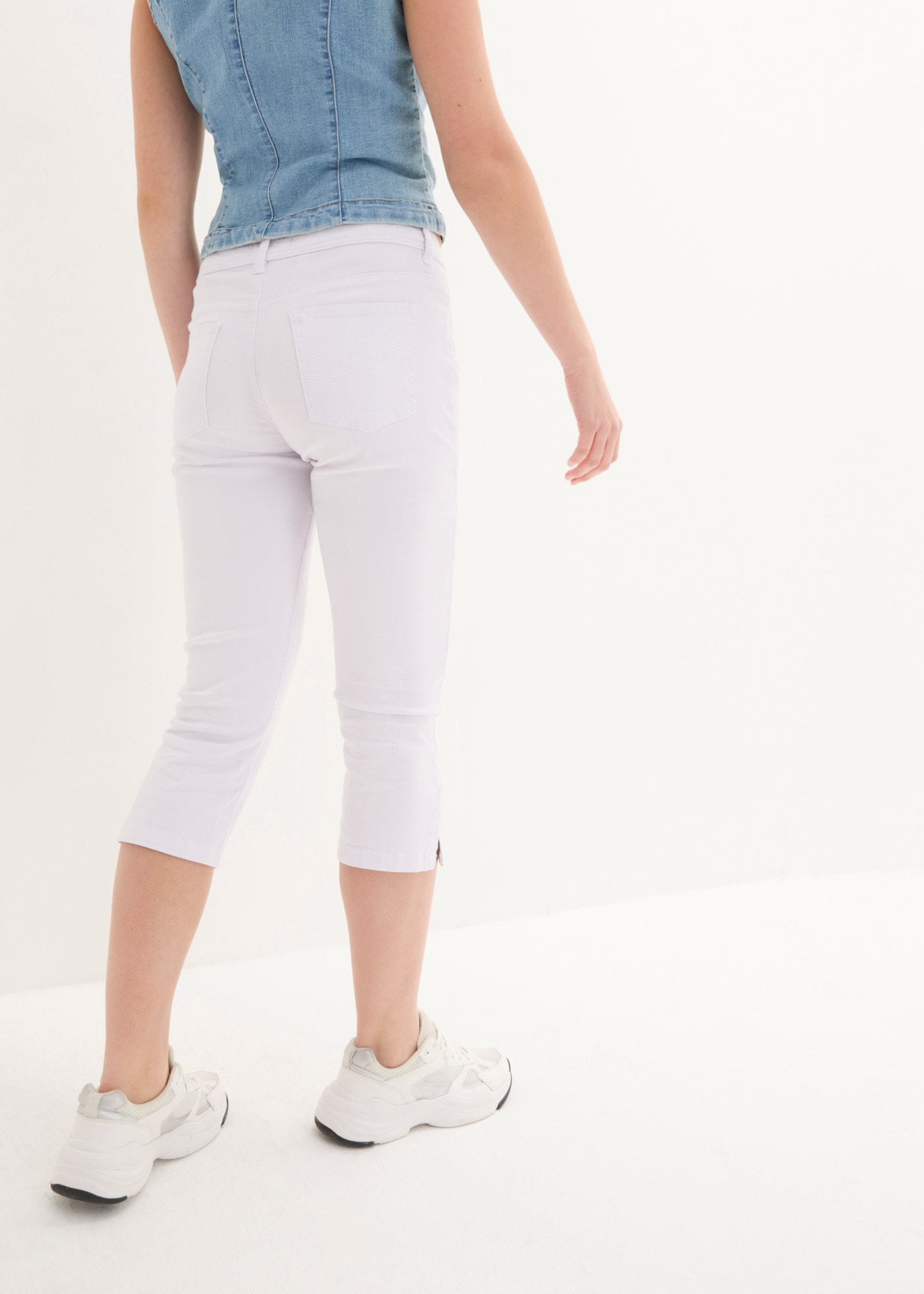 bonprix Caprijeans »Slim Fit Jeans Mid Waist, cropped« 3/4-Capri-Look, Five-Pocket Style, Regular Fit, schmale Beinform