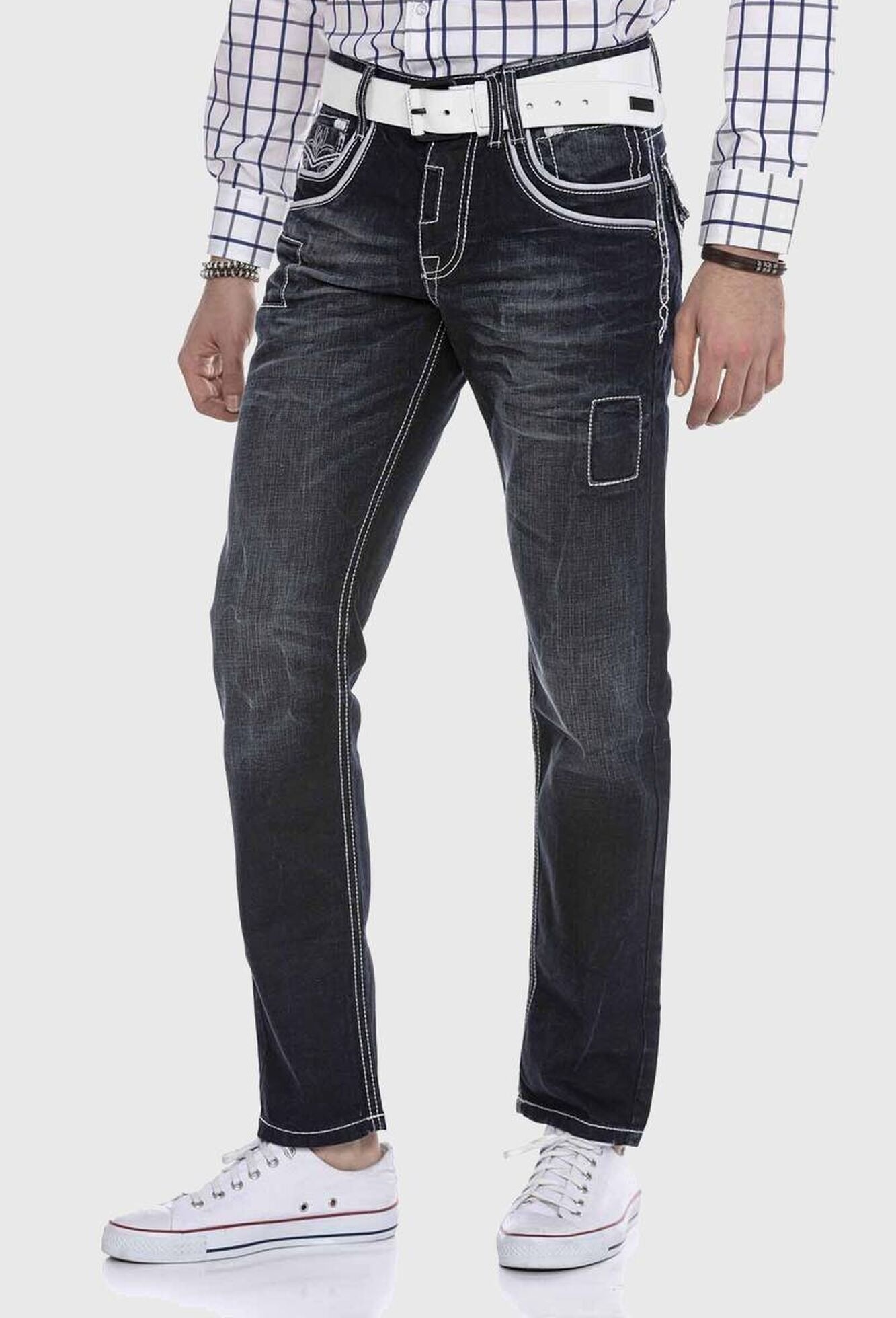 Cipo & Baxx Regular-fit-Jeans »Cipo & Baxx Jeans« mit Kontrastnähten