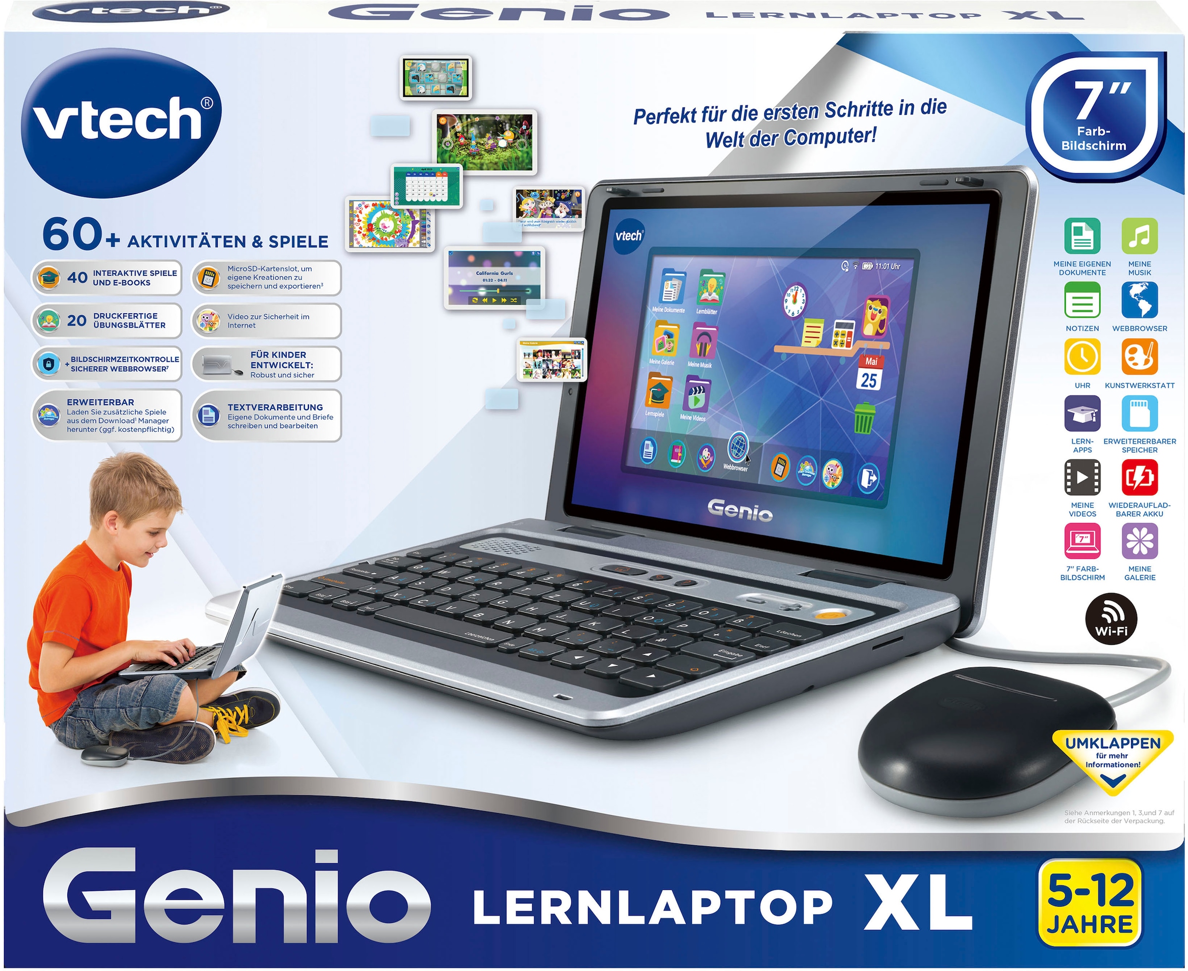 Vtech® Kindercomputer »School & Go, Genio Lernlaptop XL silber«