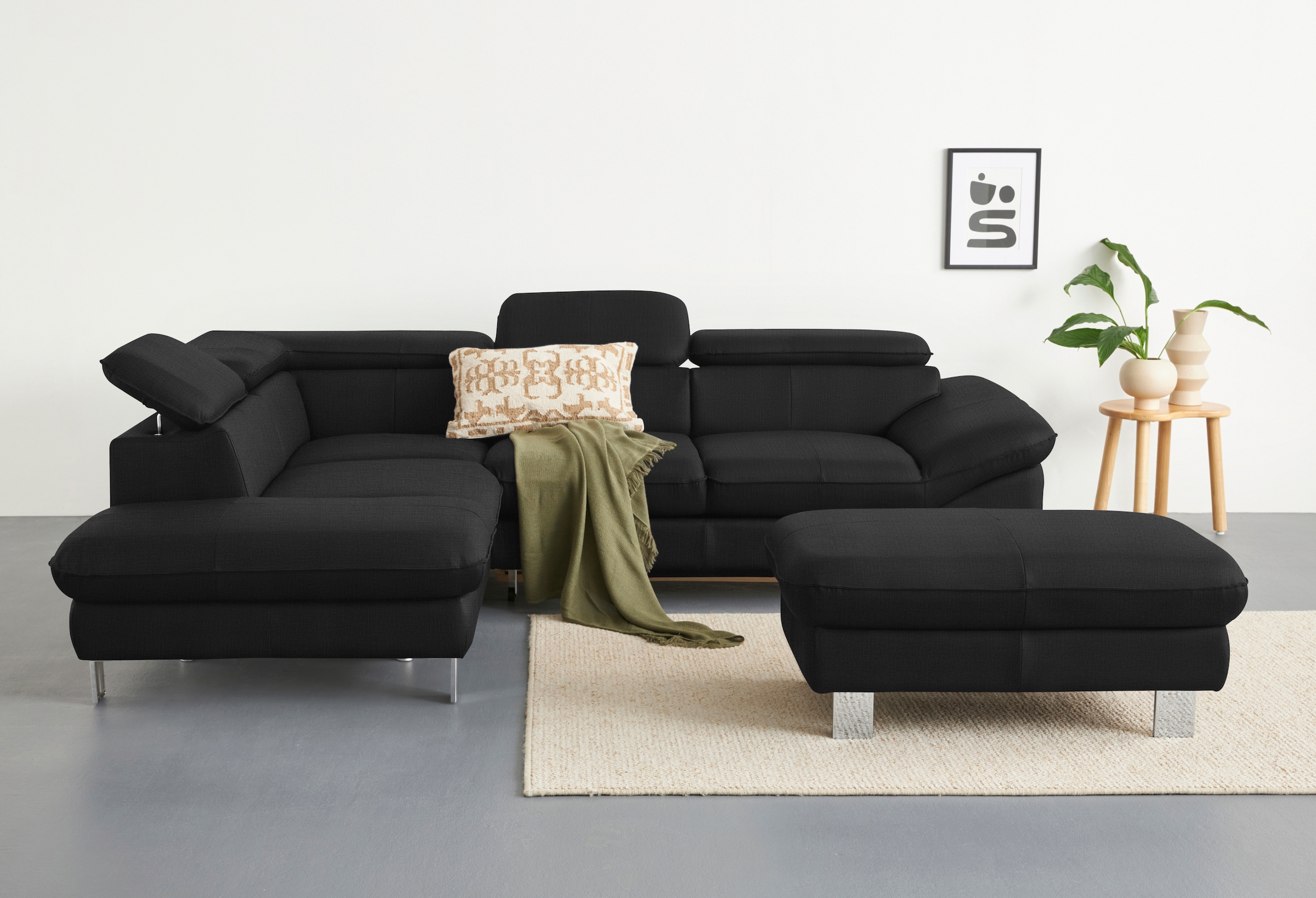 COTTA Ecksofa »Driver L-Form«, mit Kopfteilverstellung, wahlweise mit Bettfunktion & Bettkasten