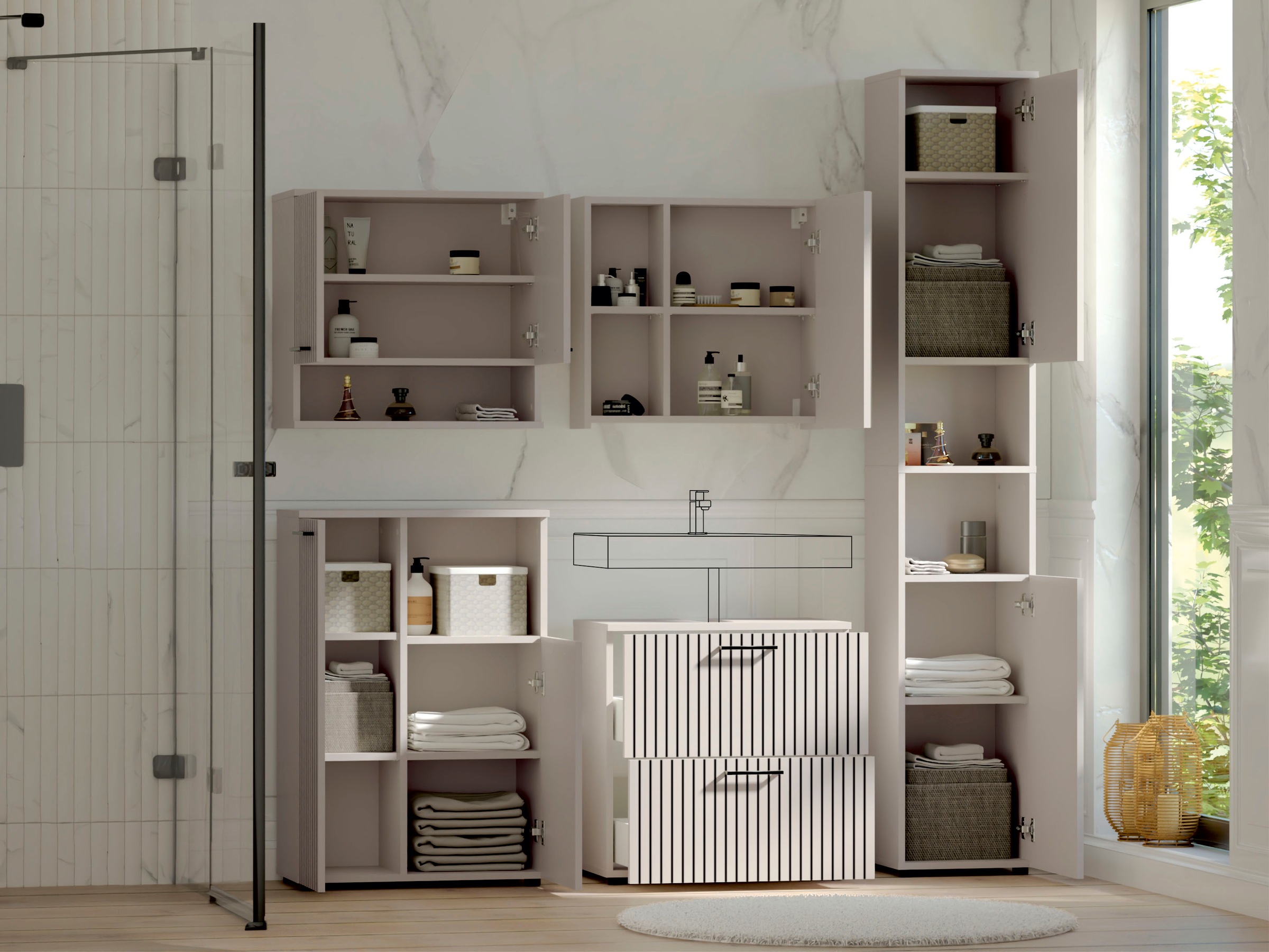 RESPEKTA Badezimmer-Set »Tilda« 5 Stk. tlg.
