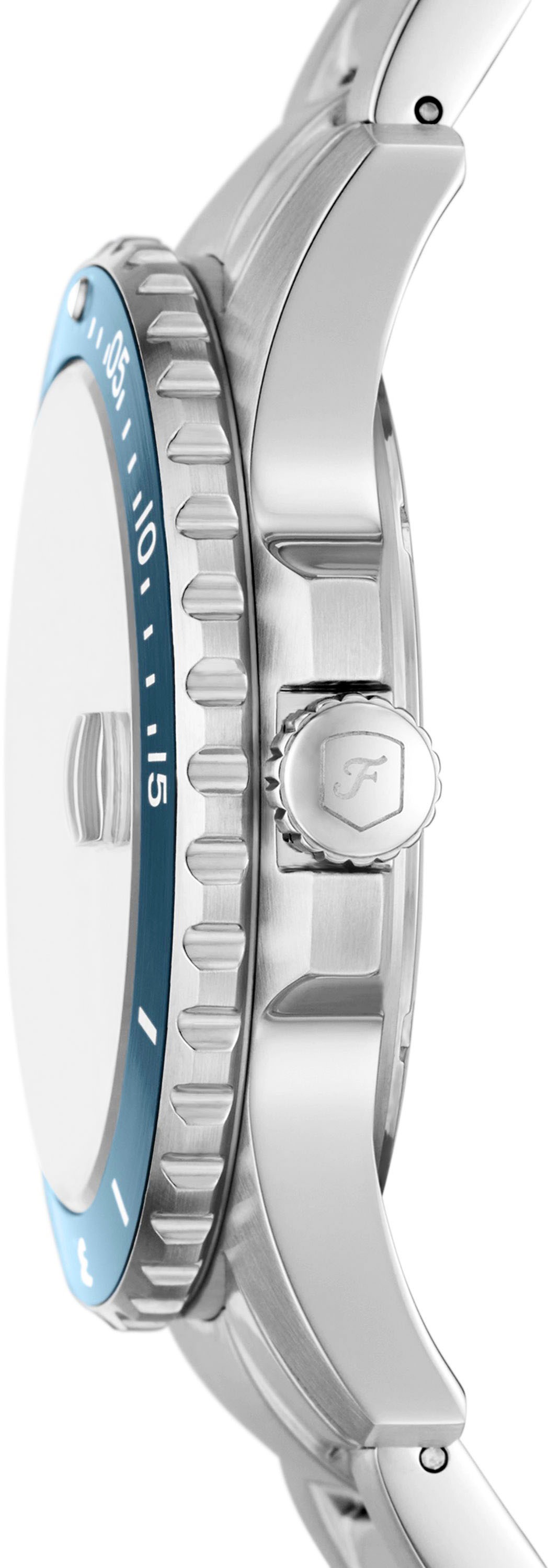 Fossil Quarzuhr »FOSSIL BLUE«, Armbanduhr, Herrenuhr, Datum, Edelstahlarmband, bis 10 bar wasserdicht
