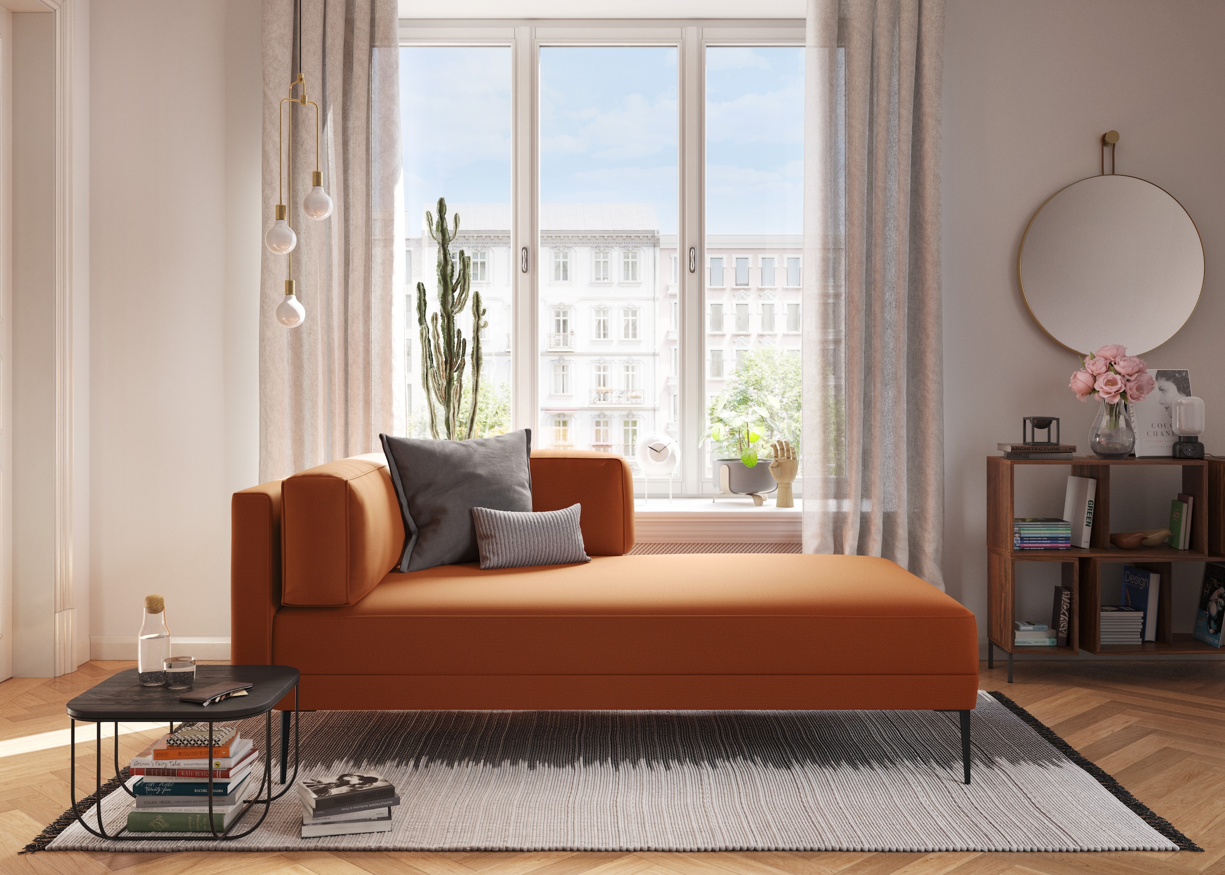 Chaiselongue in Orange