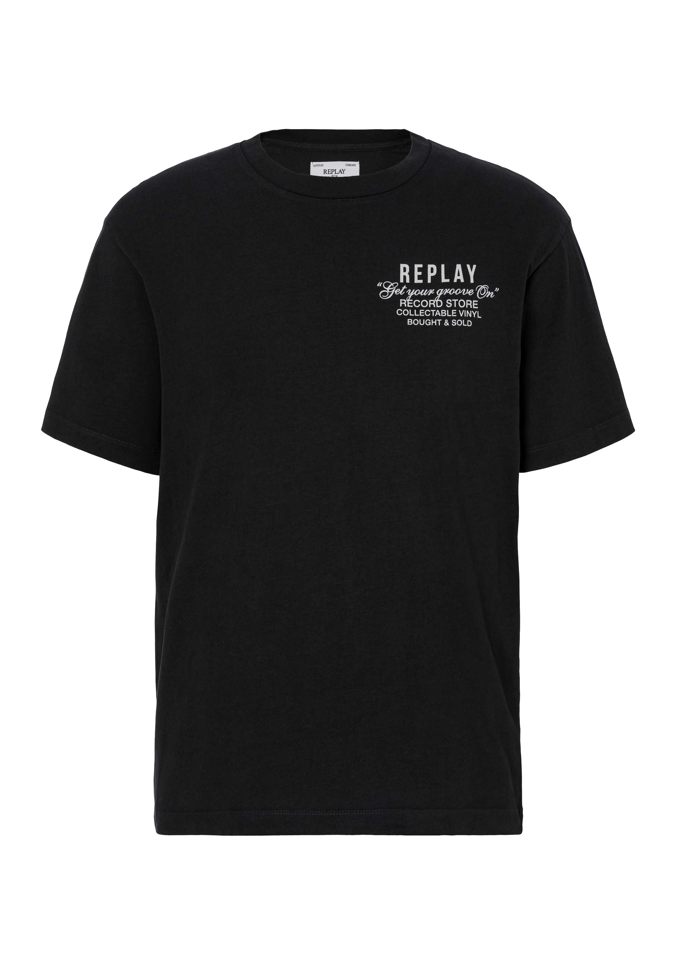 Replay T-Shirt, mit Logodruck auf der Rückseite