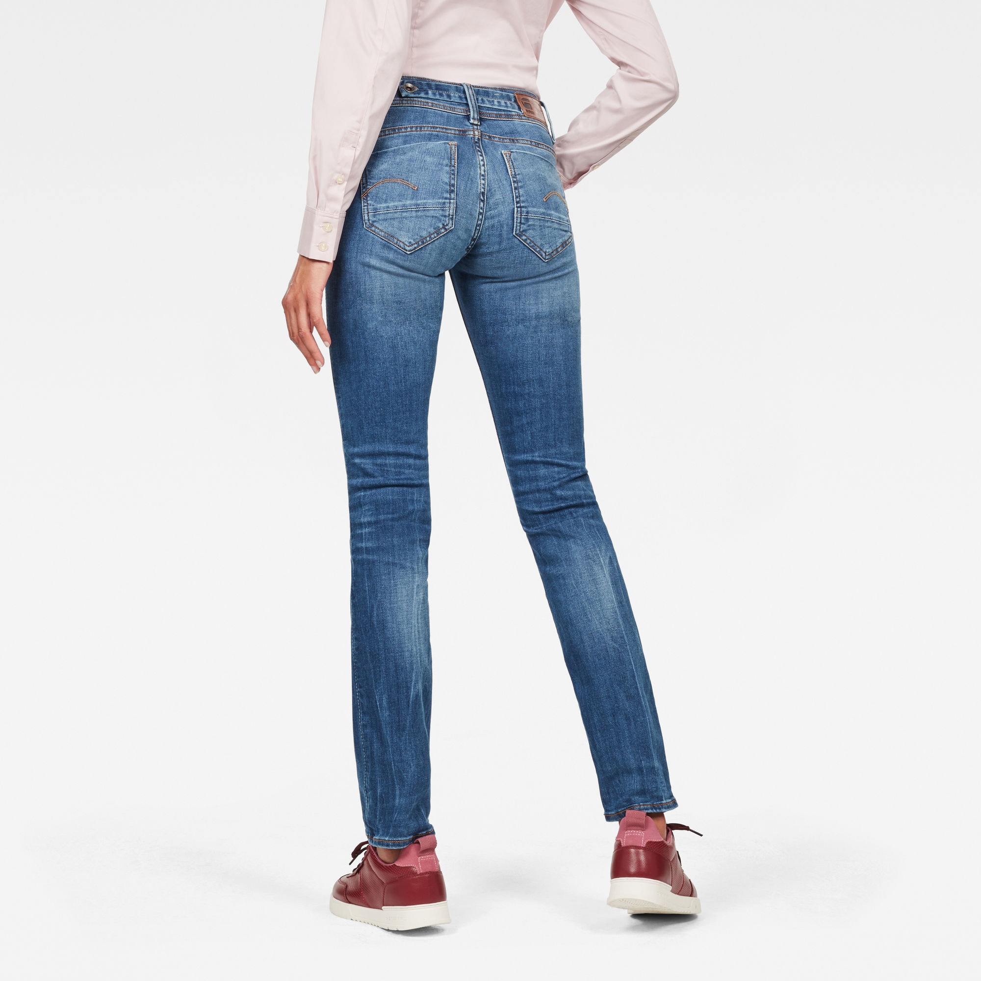 G-STAR Straight-Jeans »Midge Straight Women«, mit Used-Effekten