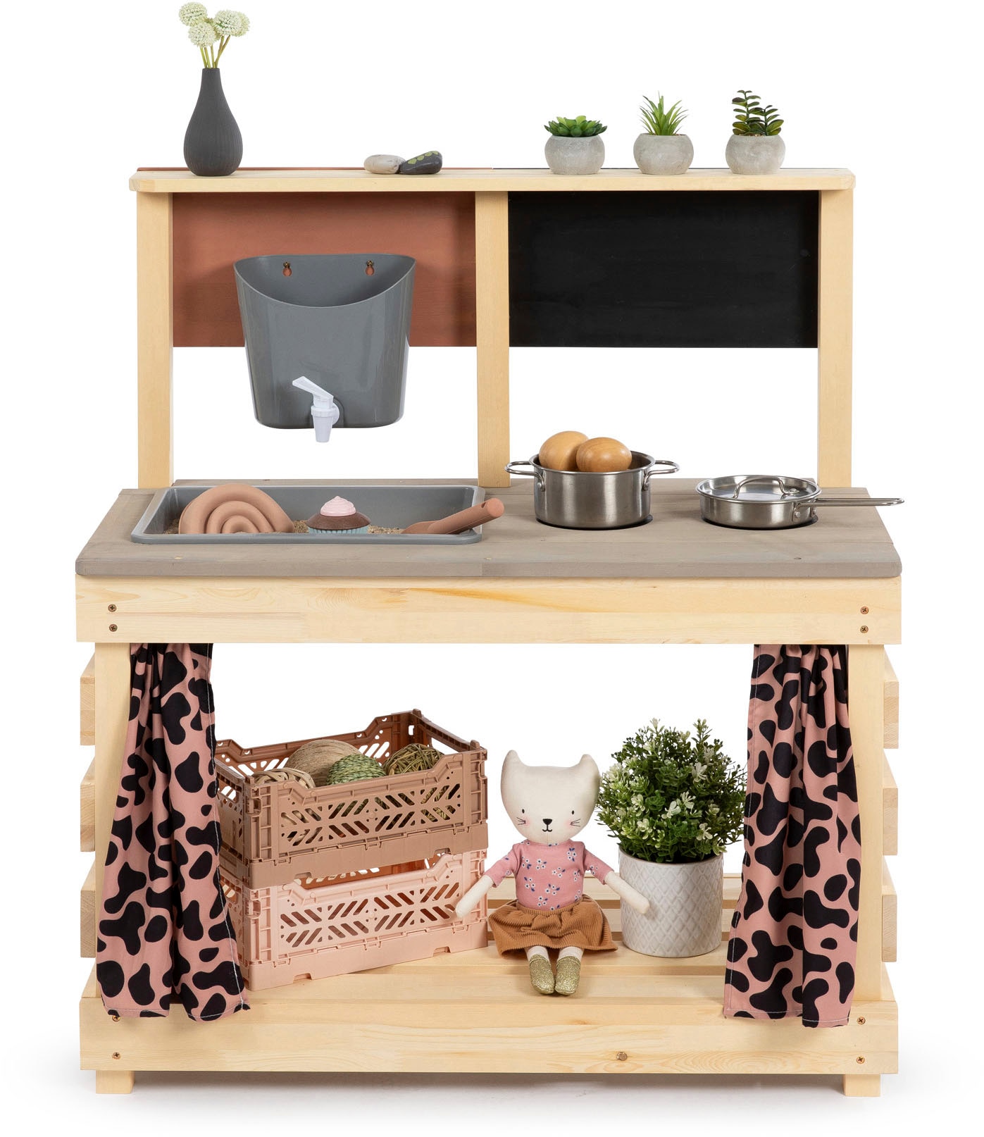MUDDY BUDDY® Outdoor-Spielküche »Big Leo«, natur - puderrosa; FSC® - schützt Wald - weltweit