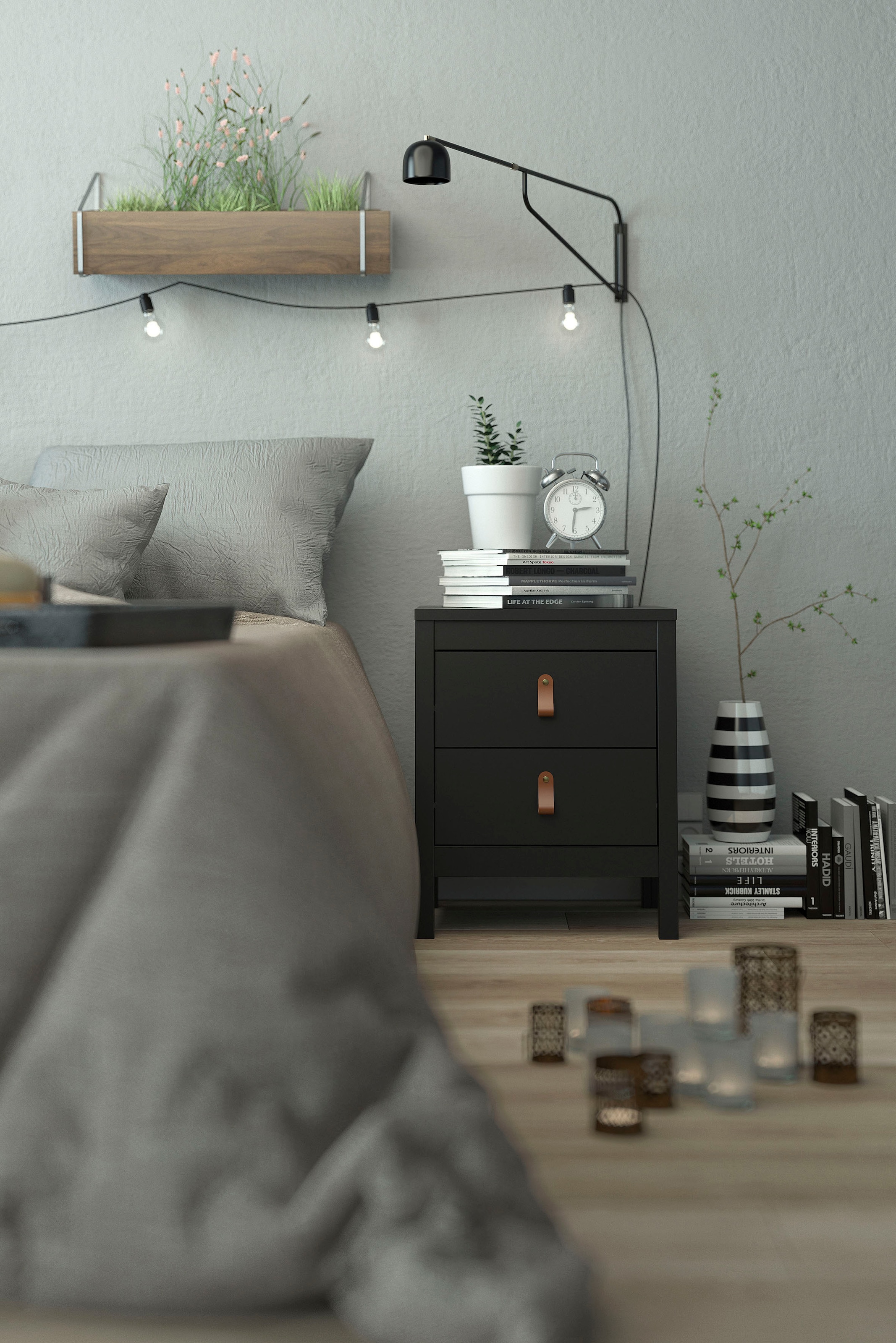 Home affaire Nachttisch »Nachtkommode, Nachtschrank, Beistelltisch«, mit 2 Schubladen, Breite 44 cm, Höhe 54 cm