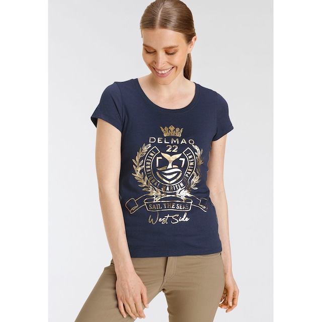 DELMAO T-Shirt, mit hochwertigem, goldfarbenem Folienprint - NEUE MARKE!  bei ♕