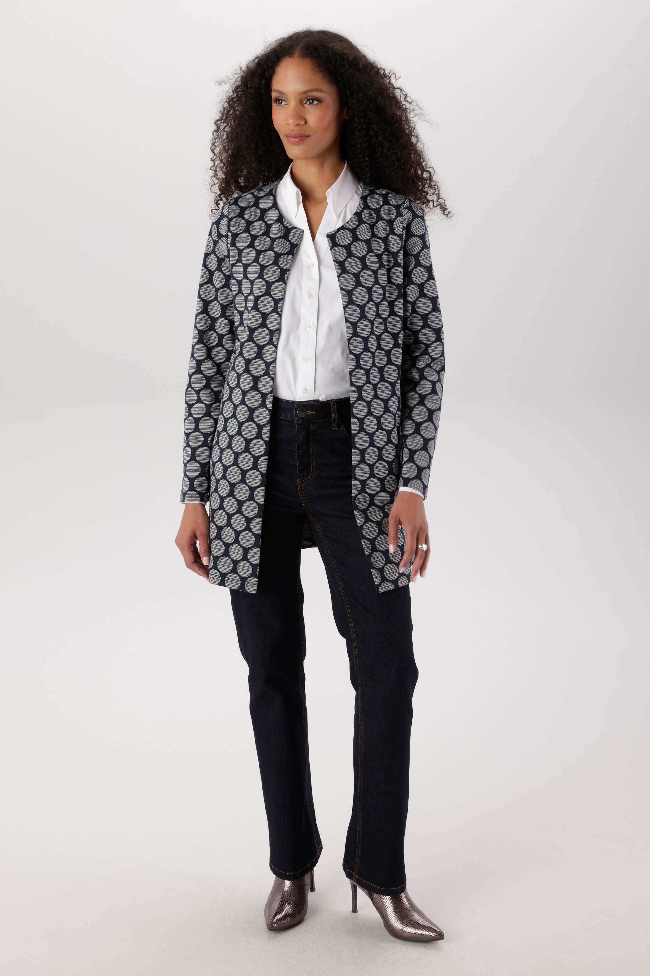 Aniston SELECTED Longblazer in modischer Länge und mit gestreiften Punkten - NEUE KOLLEKTION