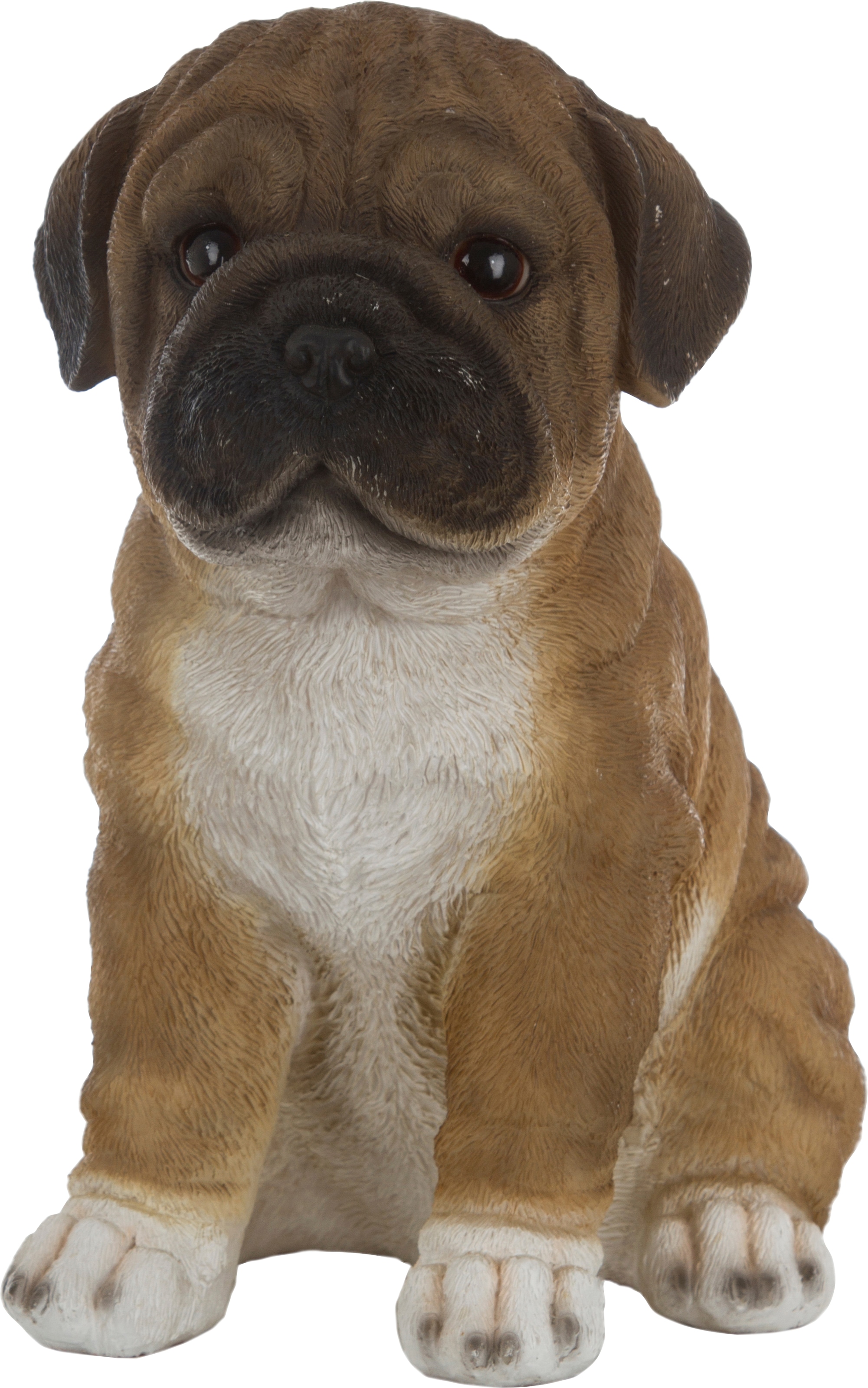 Deko-Figur Hund sitzend aus Polyresin 29 cm x 17 cm x 39 cm Weiß