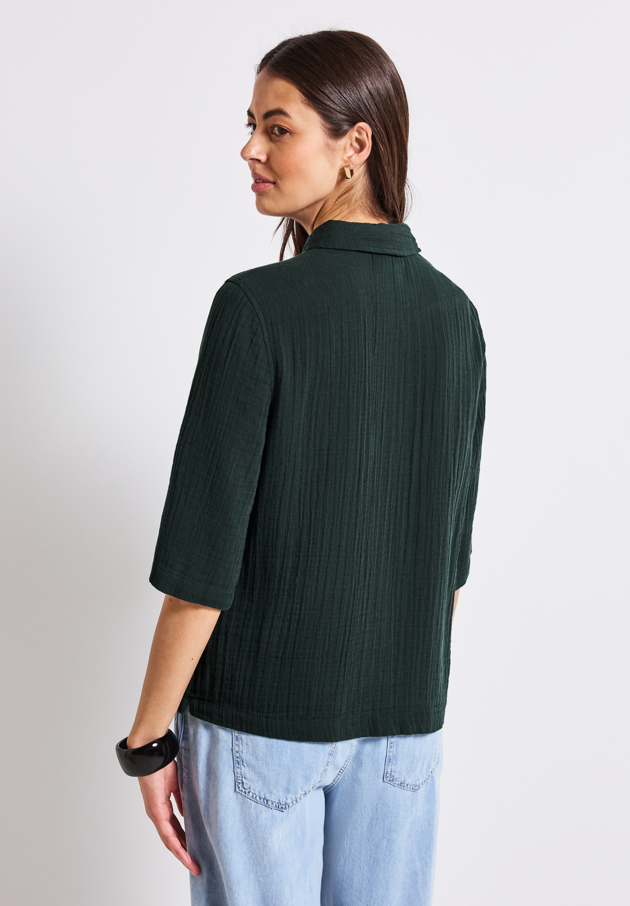 STREET ONE Hemdbluse, im Musselin-Look