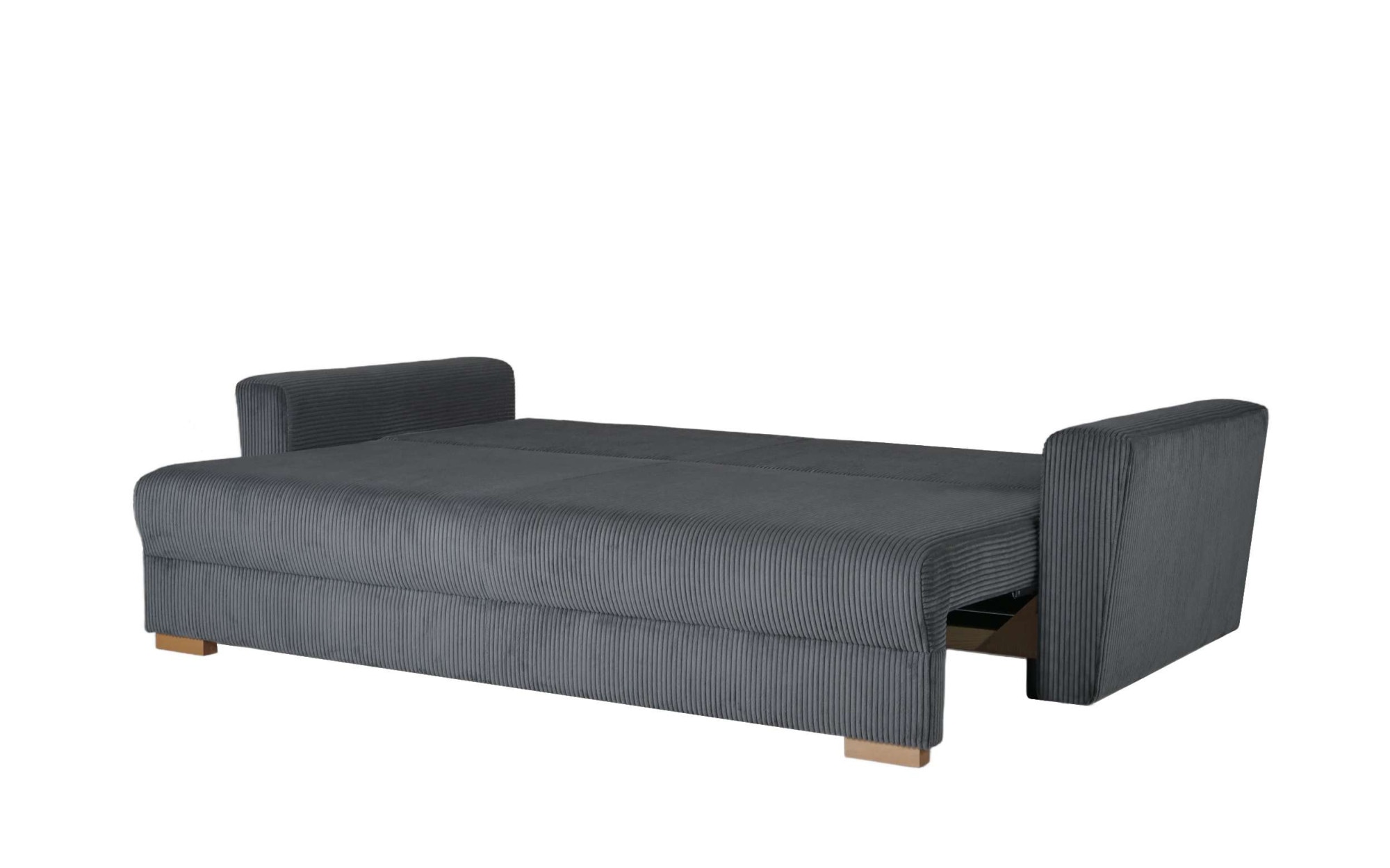 INOSIGN 3-Sitzer »MAGHERA Schlafsofa mit Bettkasten, in hochwertiger Verarbeitung«, mit Wellenunterfederung, Cord und Struktur-Bezug, B/H/T 230/92,5/79 cm