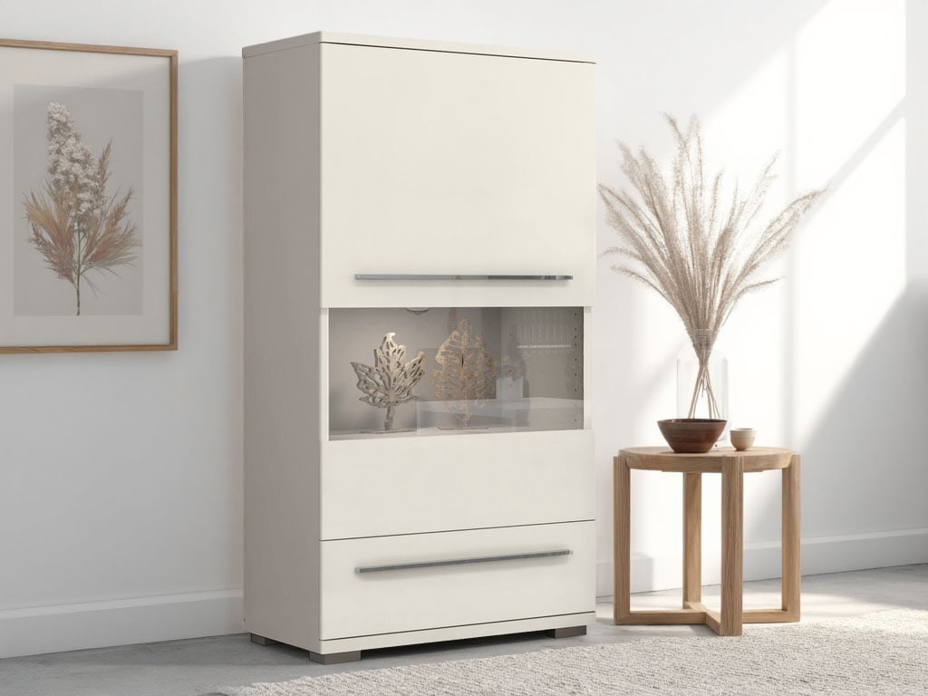 OTTO home Highboard »Piano Vitrine« (H/B/T): 123/69/40,2cm,  UV lackiert, Soft-Close Funktion