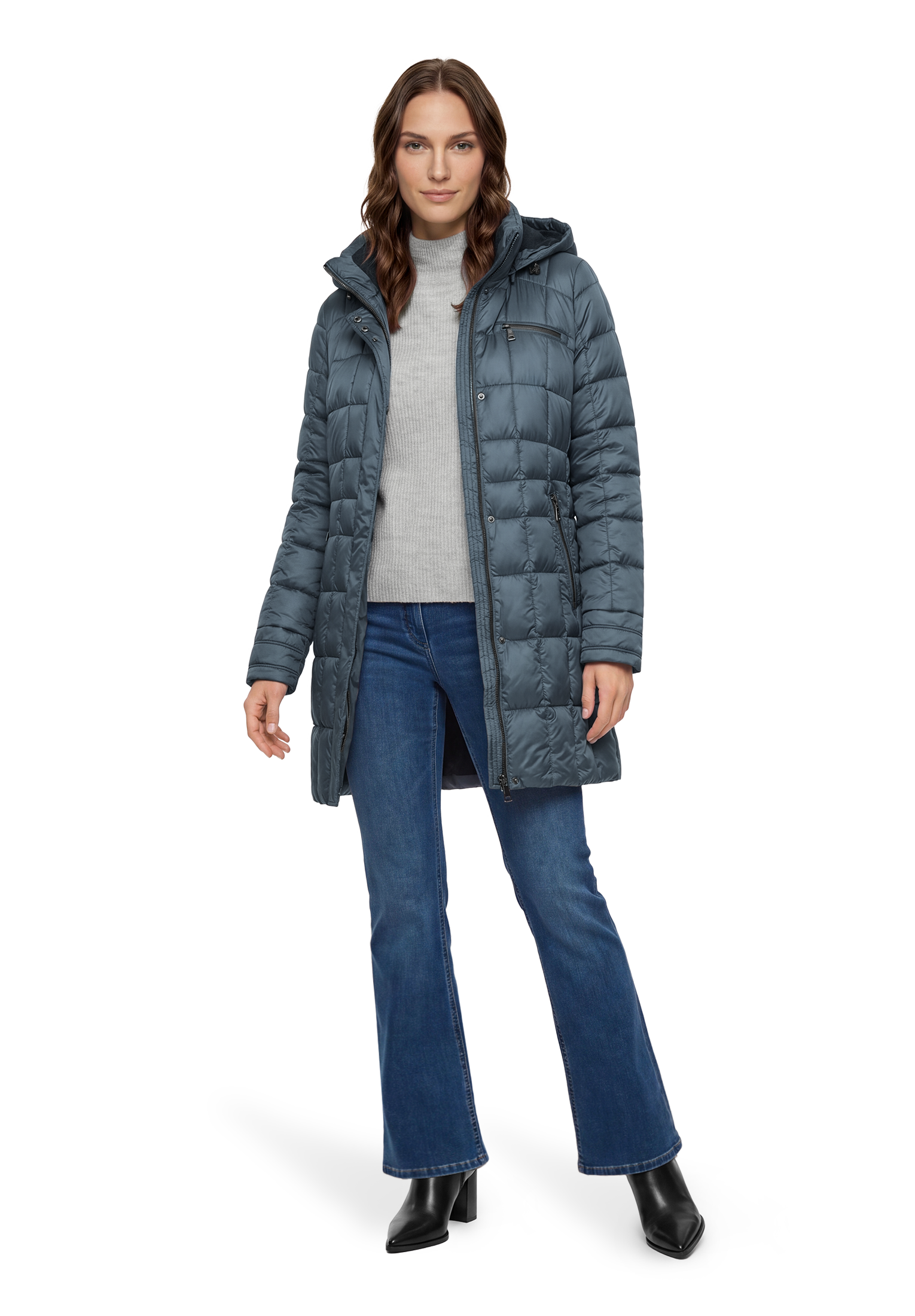 Gil Bret Steppmantel Winterjacke mit abnehmbarer Kapuze und Reißverschluss