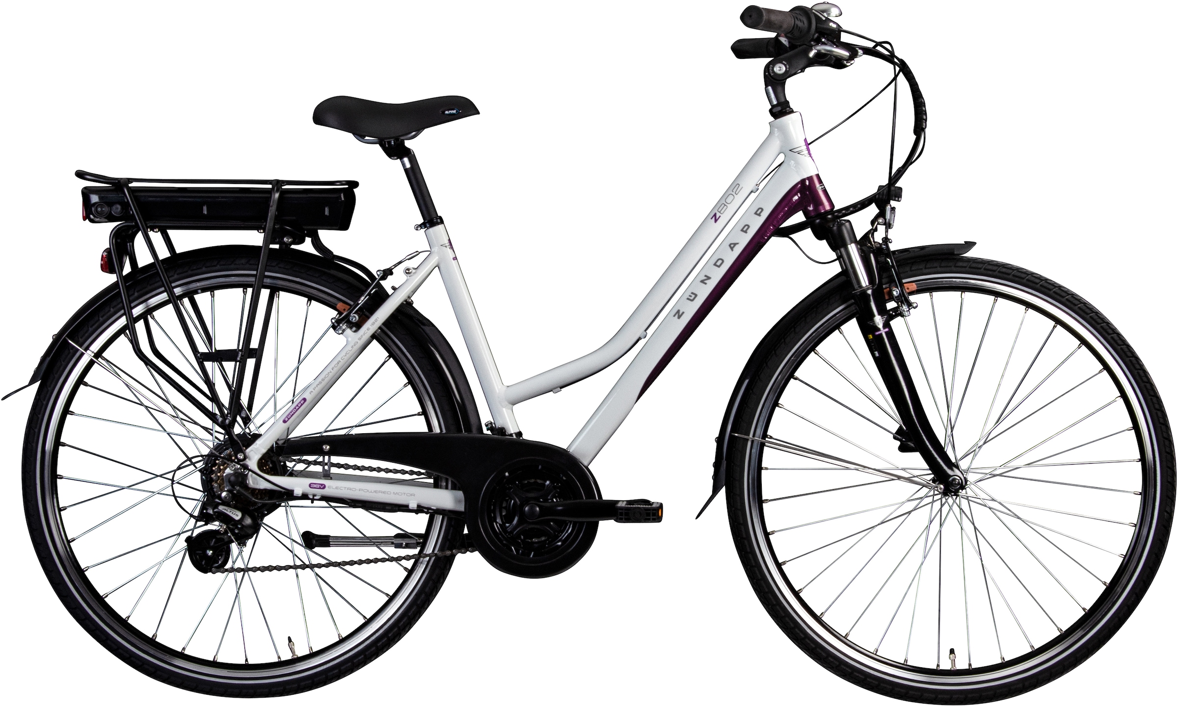 Zündapp Z802 E Bike Trekkingrad Damen ab 160 cm mit Nabenmotor Pedelec Trekking Fahrrad mit 21 Gang und Beleuchtung StVZO